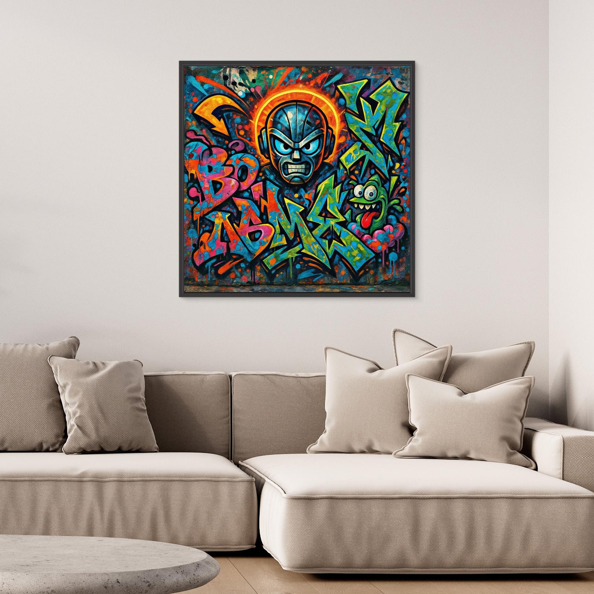 Urban Explosion: Graffiti Superhero & Monster Canvas Art – Bold Street Style Wall Decor
