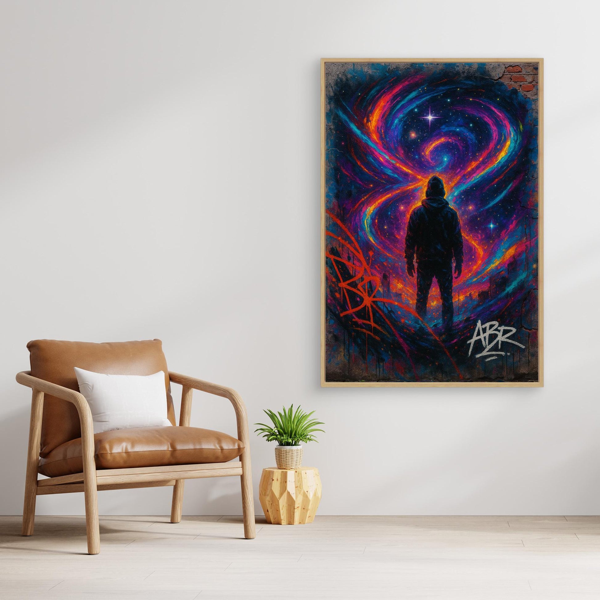 Galaxy Silhouette Canvas Wall Art – Urban Psychedelic Style