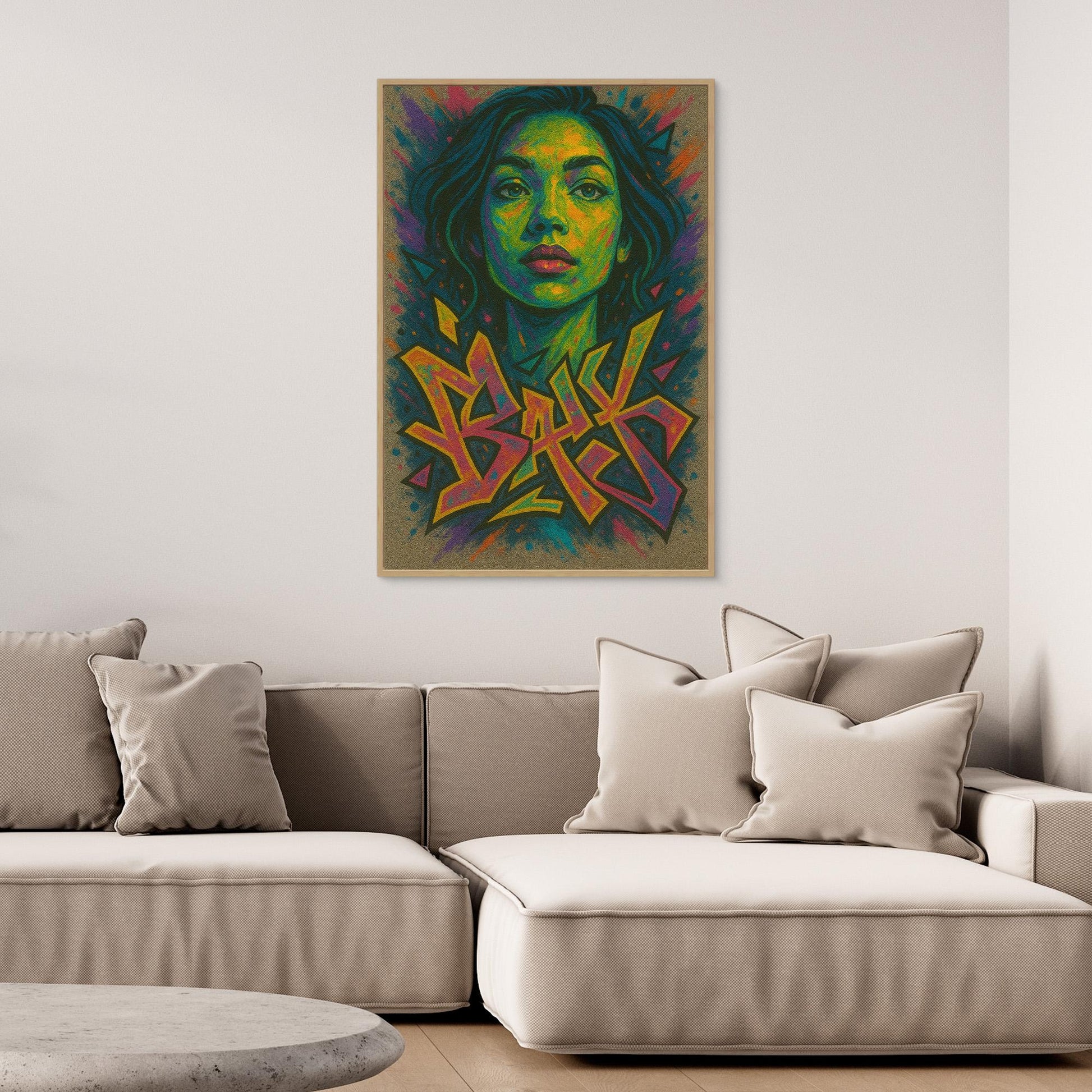 Colorful Graffiti Woman Canvas Wall Art – Bold Urban Street Style