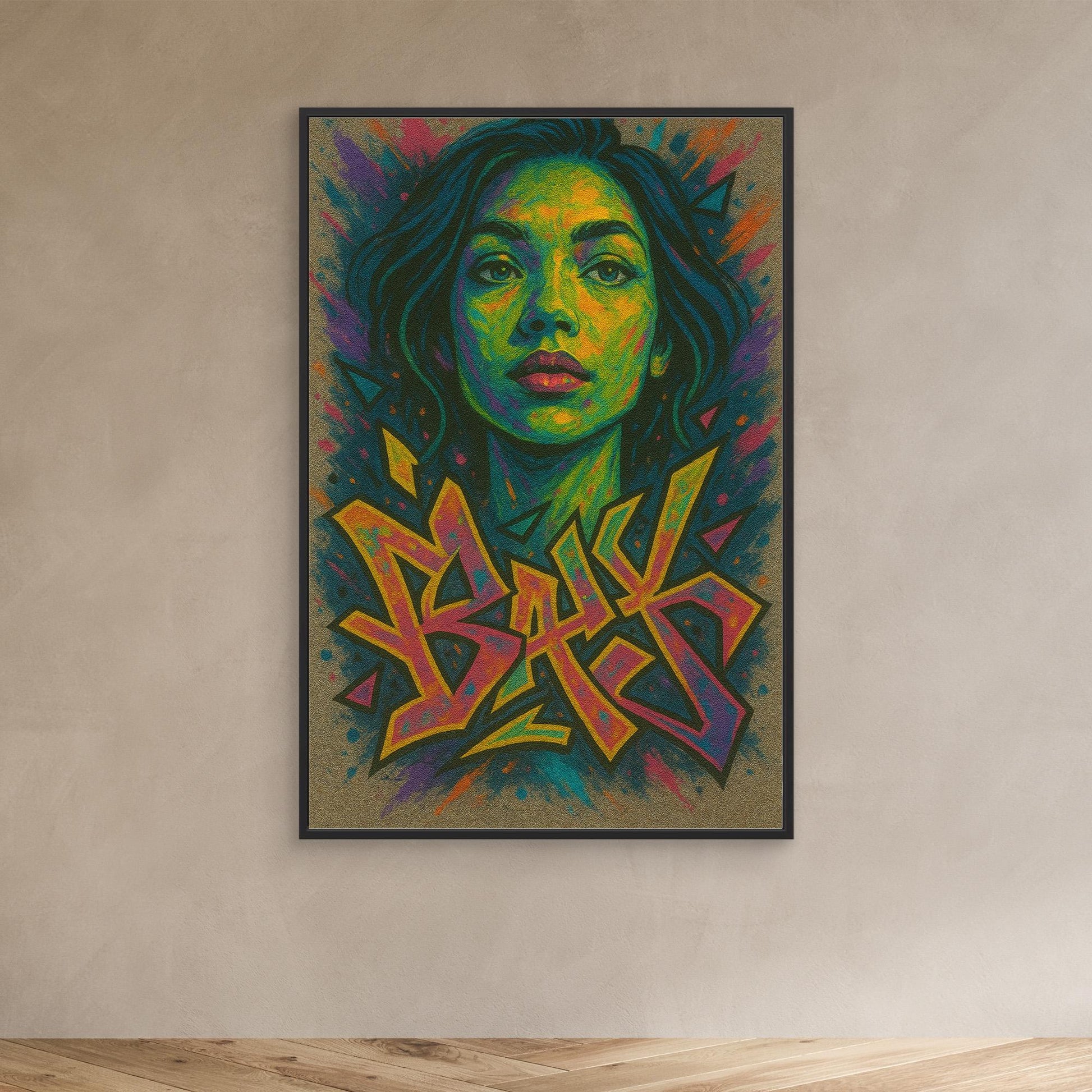 Colorful Graffiti Woman Canvas Wall Art – Bold Urban Street Style