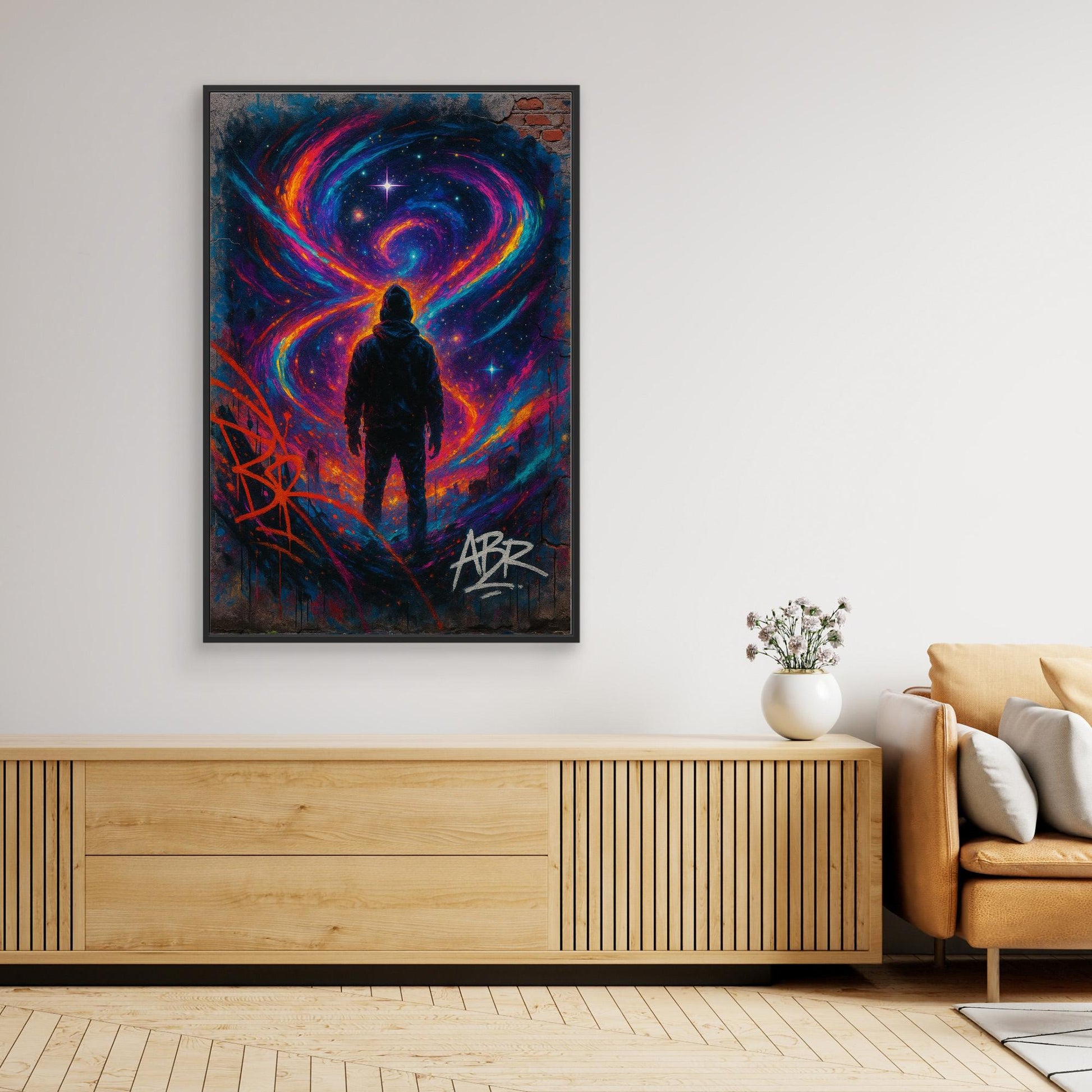 Galaxy Silhouette Canvas Wall Art – Urban Psychedelic Style