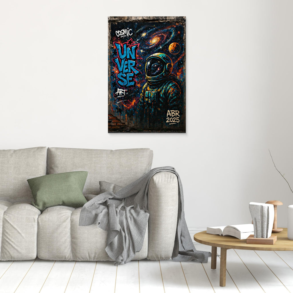 Astronaut Graffiti Wall Art – Cosmic Street Style Print