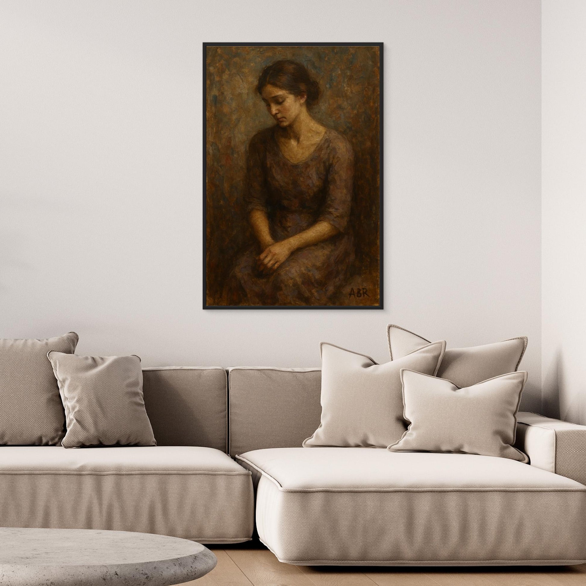 Muted Portrait of Woman – Figurative Canvas Wall Art
