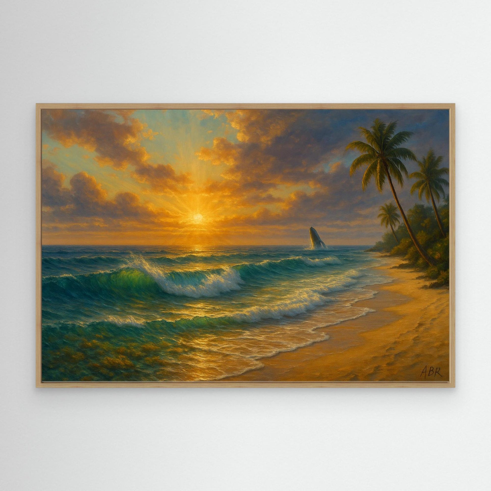 Tropical Sunset Beach Canvas Wall Art