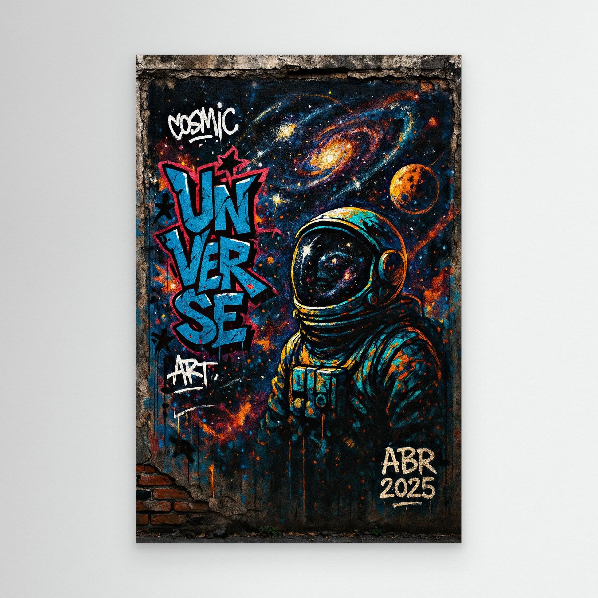 Astronaut Graffiti Wall Art – Cosmic Street Style Print