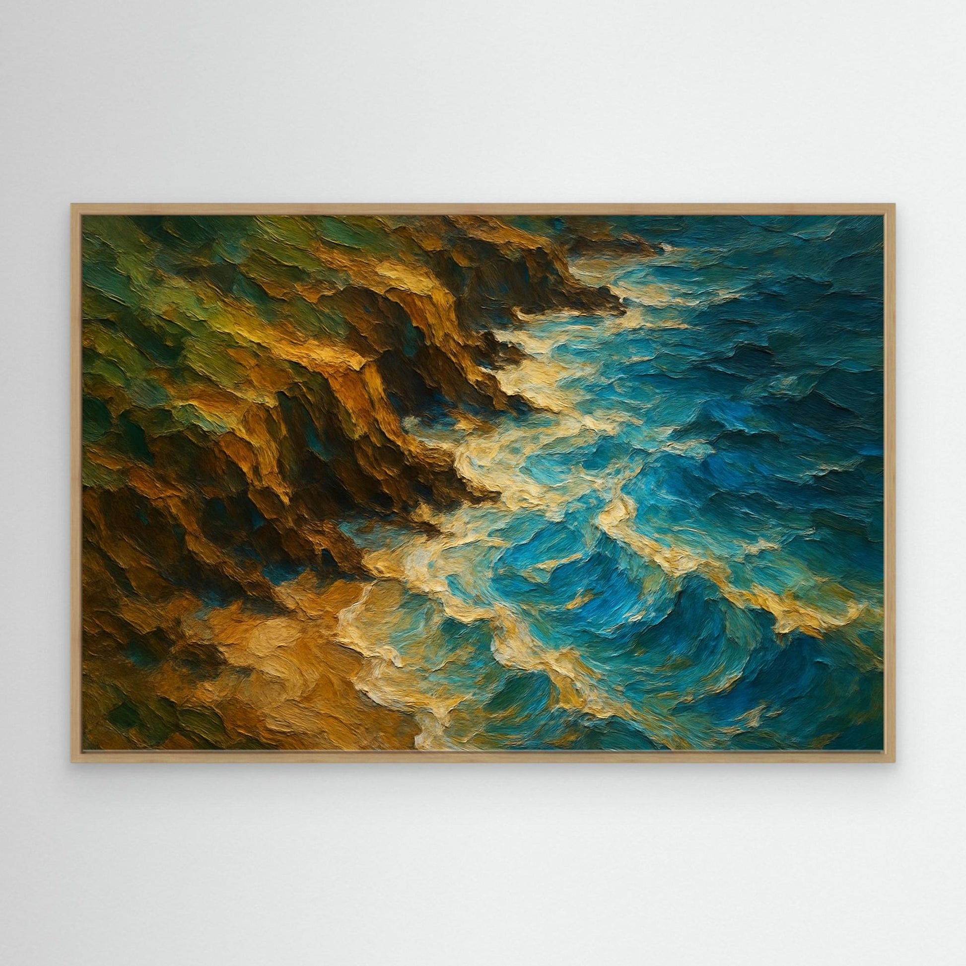 Ocean Cliff Canvas Wall Art – Abstract Coastal Print