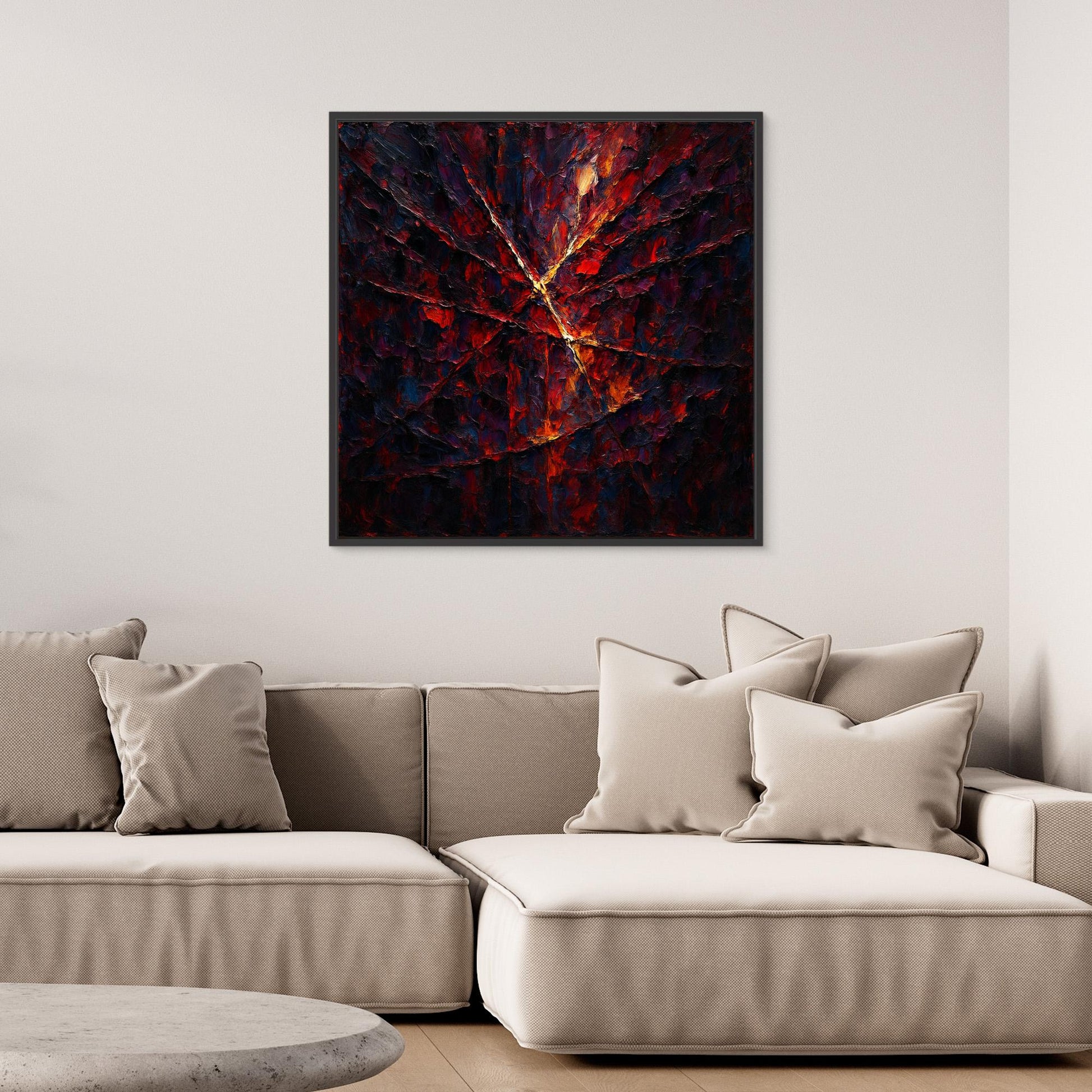 Cracked Fire Texture – Abstract Canvas Wall Art