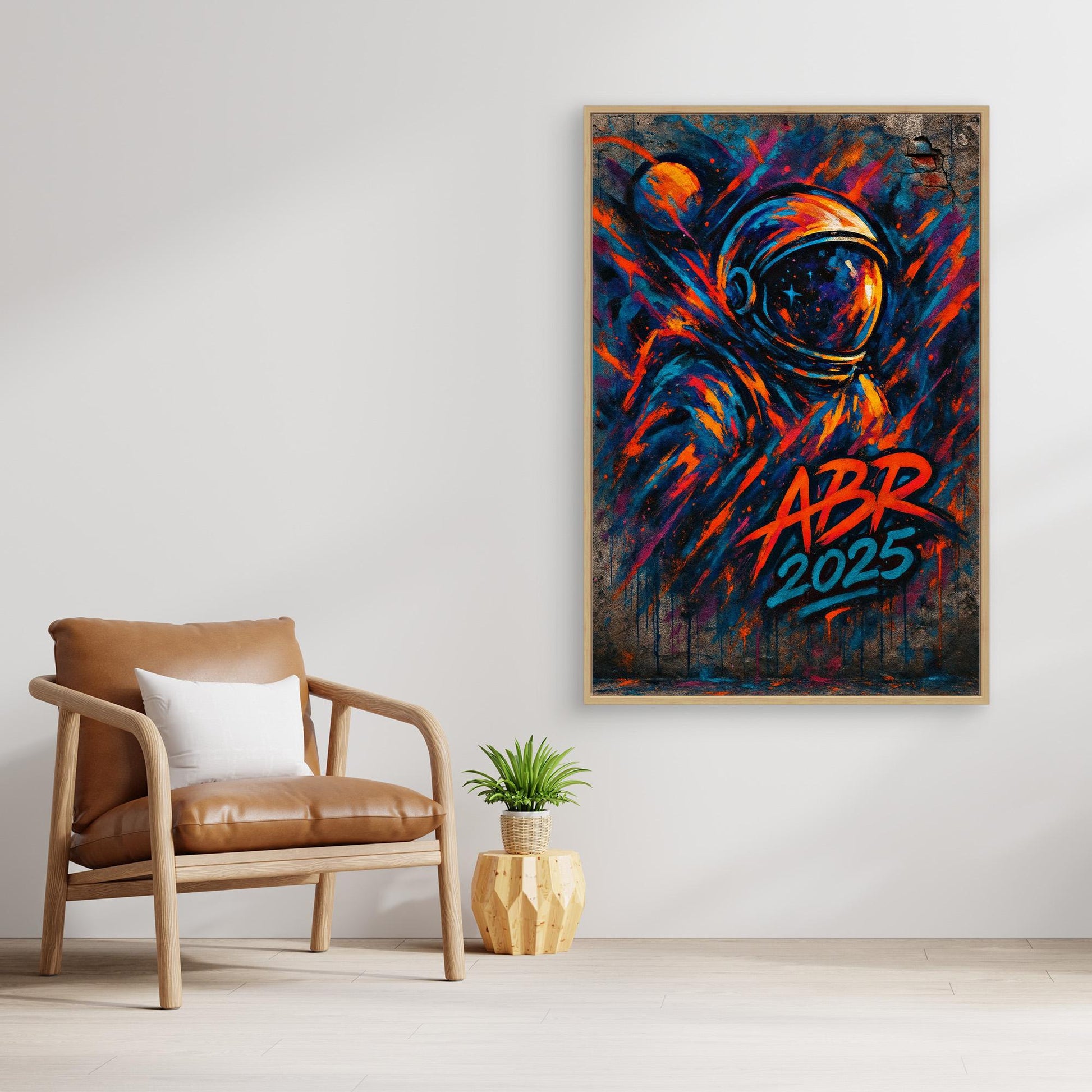 Graffiti Astronaut Canvas Wall Art – Space Street Style Print