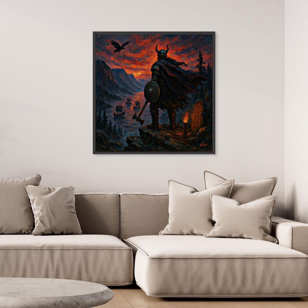 Viking Warrior at Sunset – Canvas Wall Art