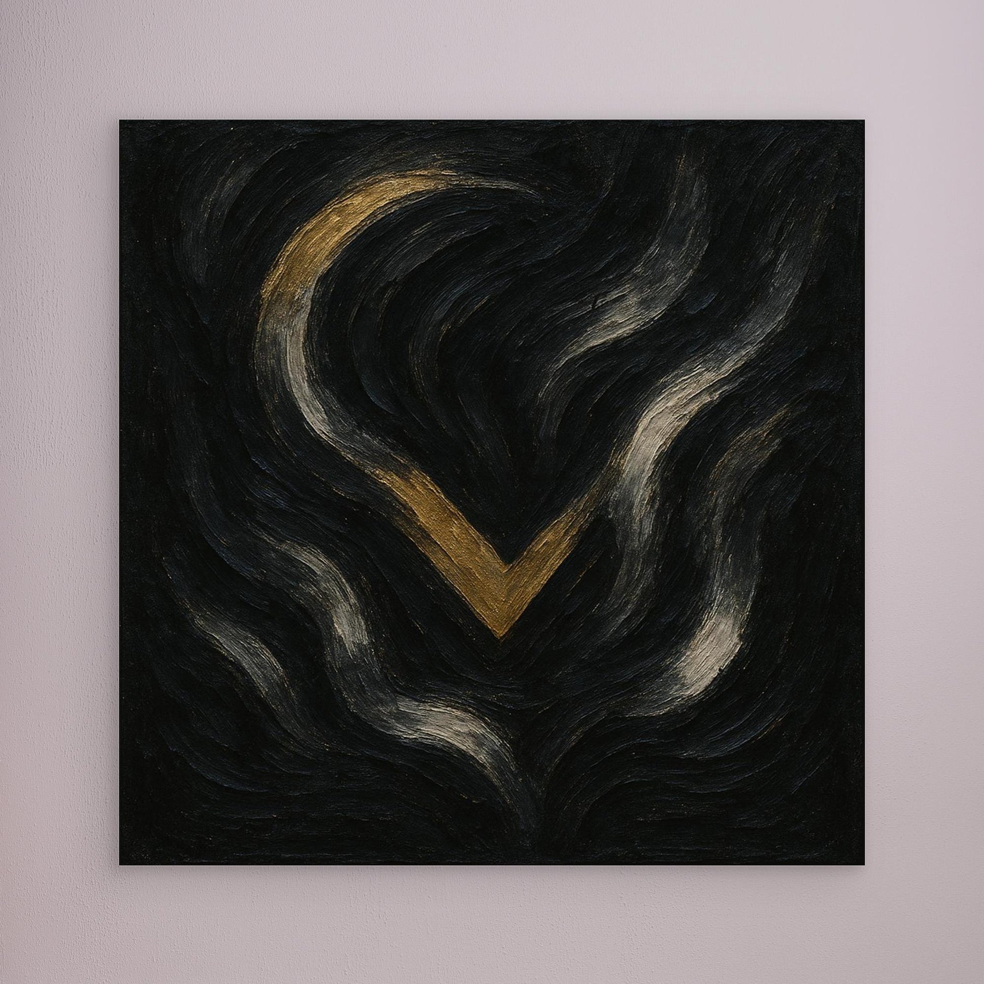 Abstract Golden Descent Canvas Wall Art