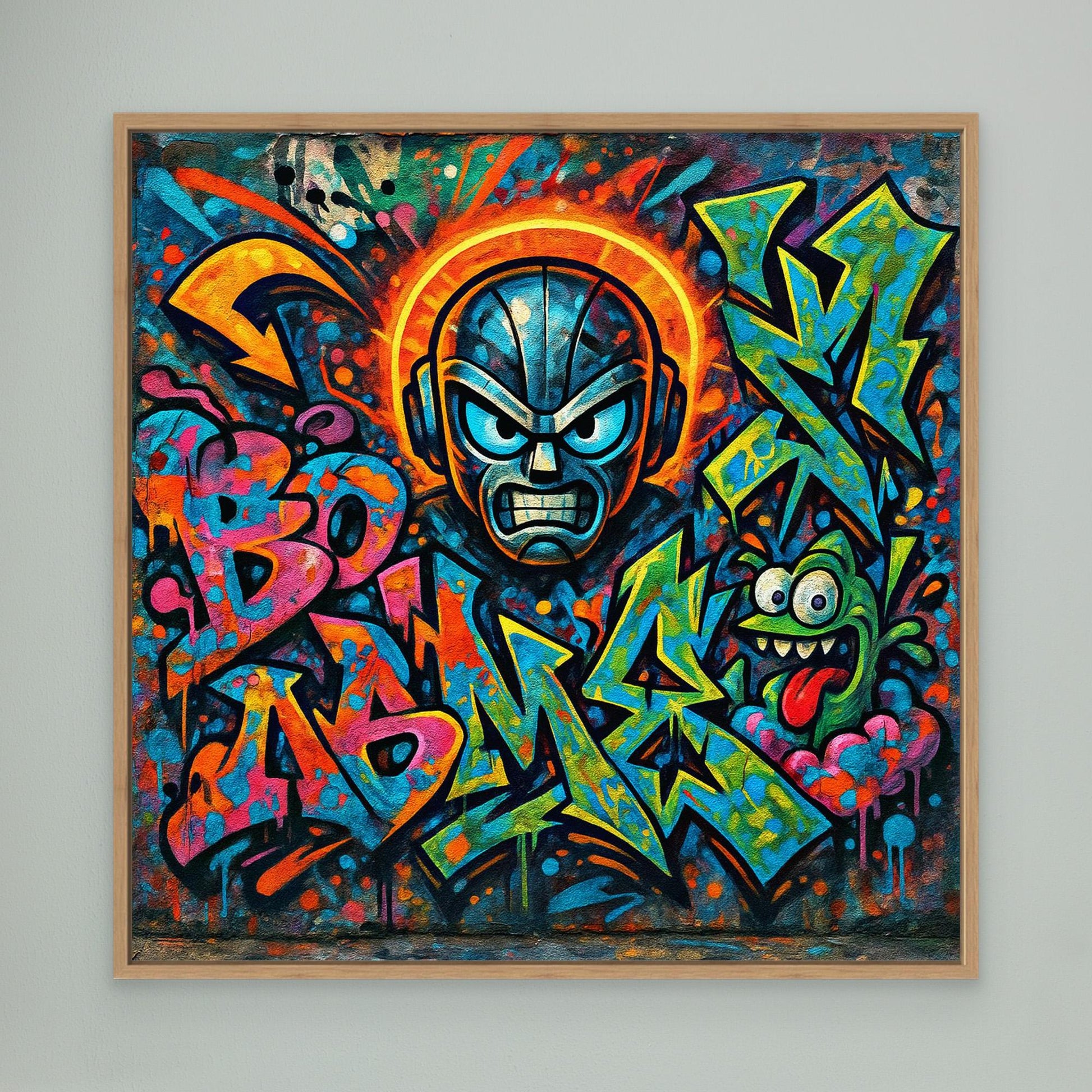 Urban Explosion: Graffiti Superhero & Monster Canvas Art – Bold Street Style Wall Decor