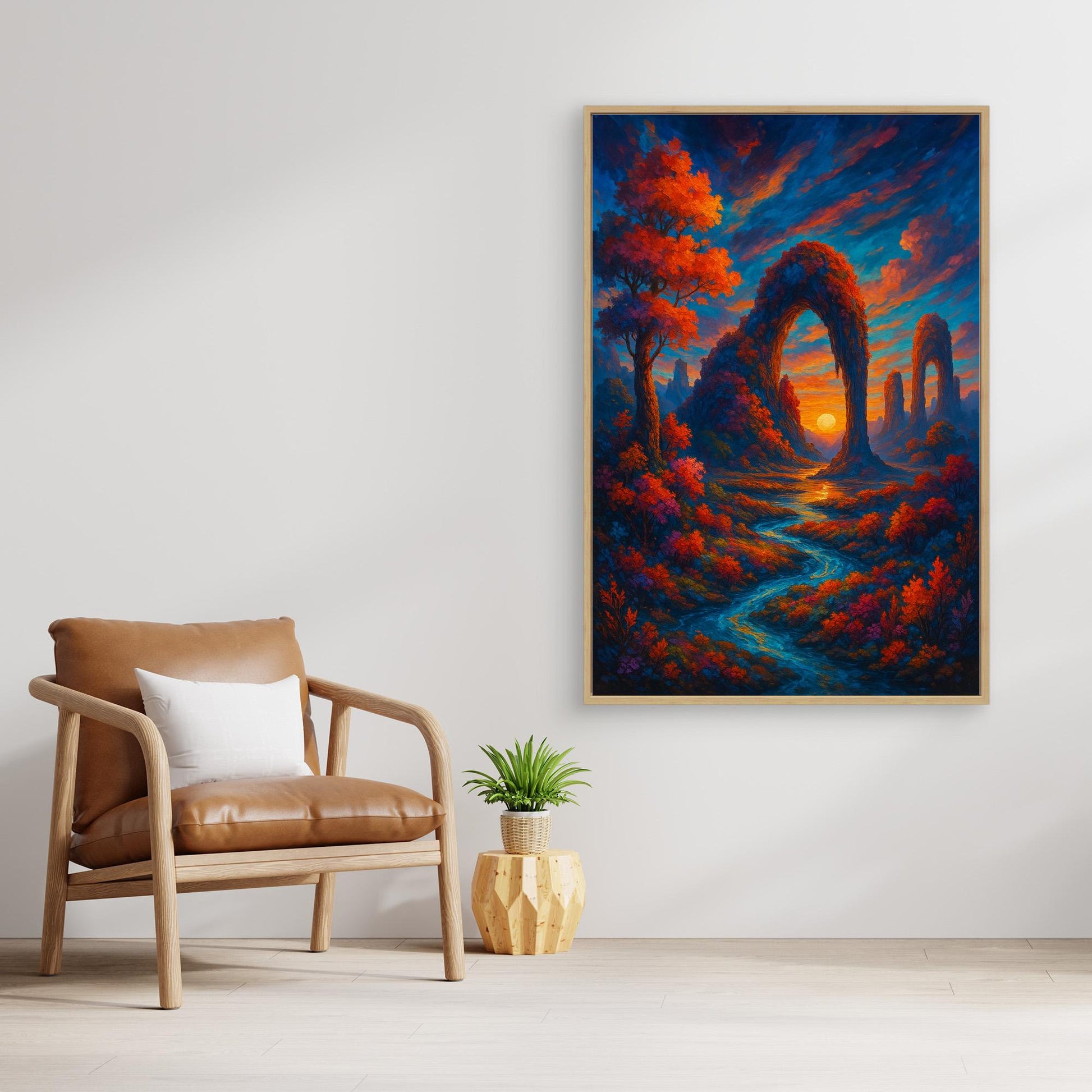 Fantasy Sunset Landscape Canvas Wall Art – Colorful Nature Print