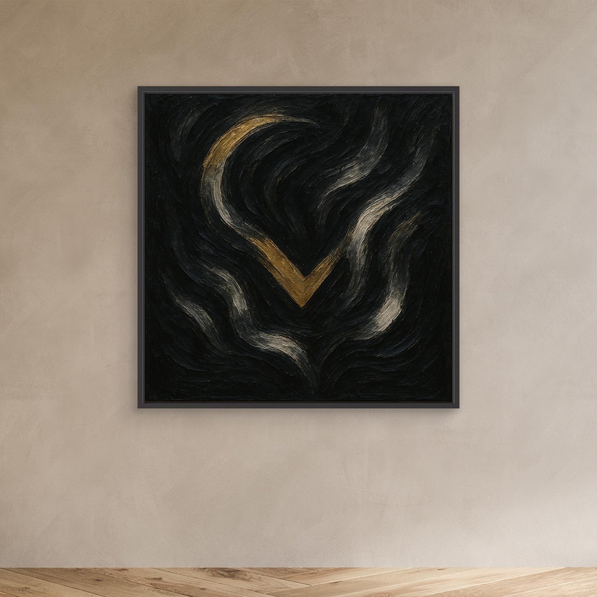 Abstract Golden Descent Canvas Wall Art