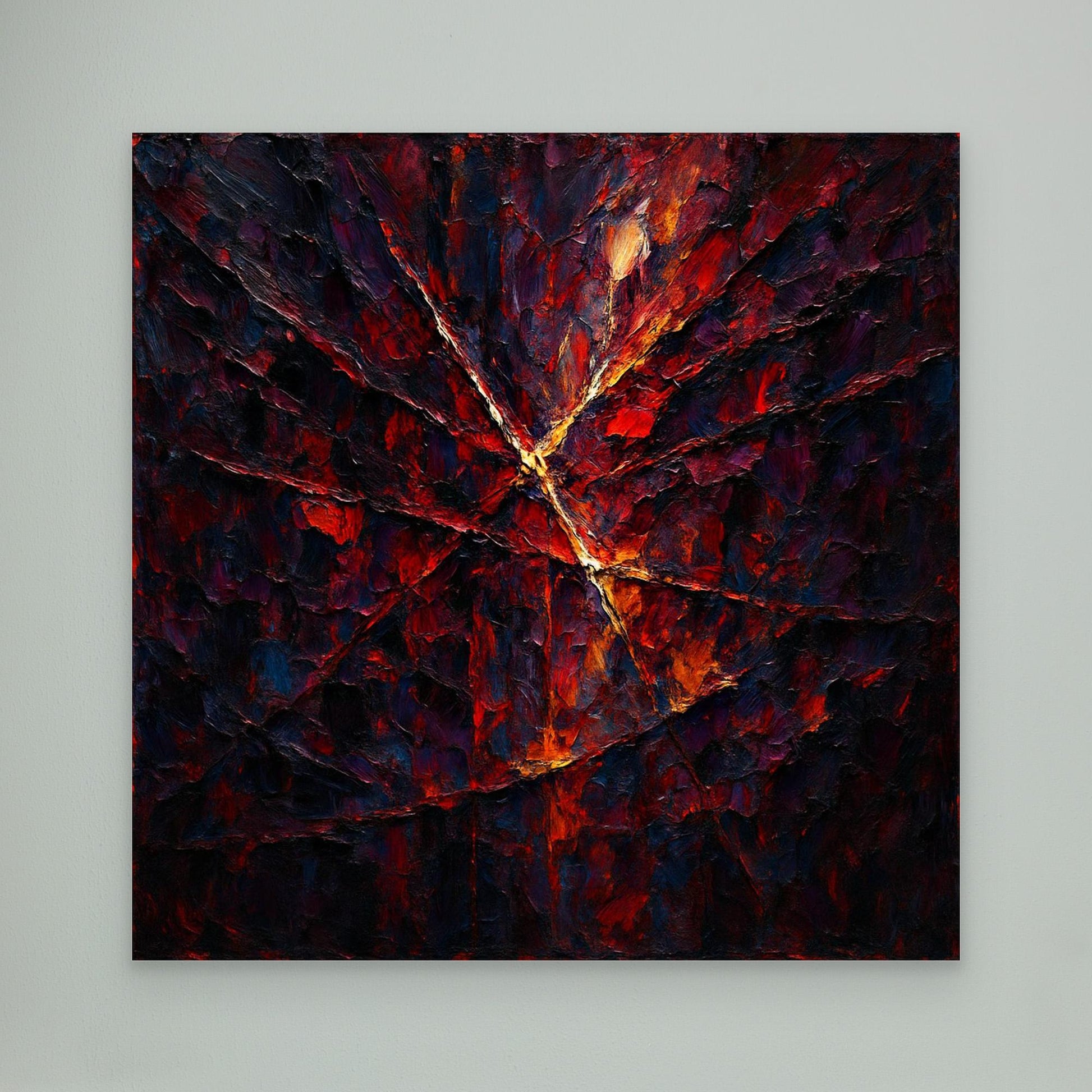 Cracked Fire Texture – Abstract Canvas Wall Art