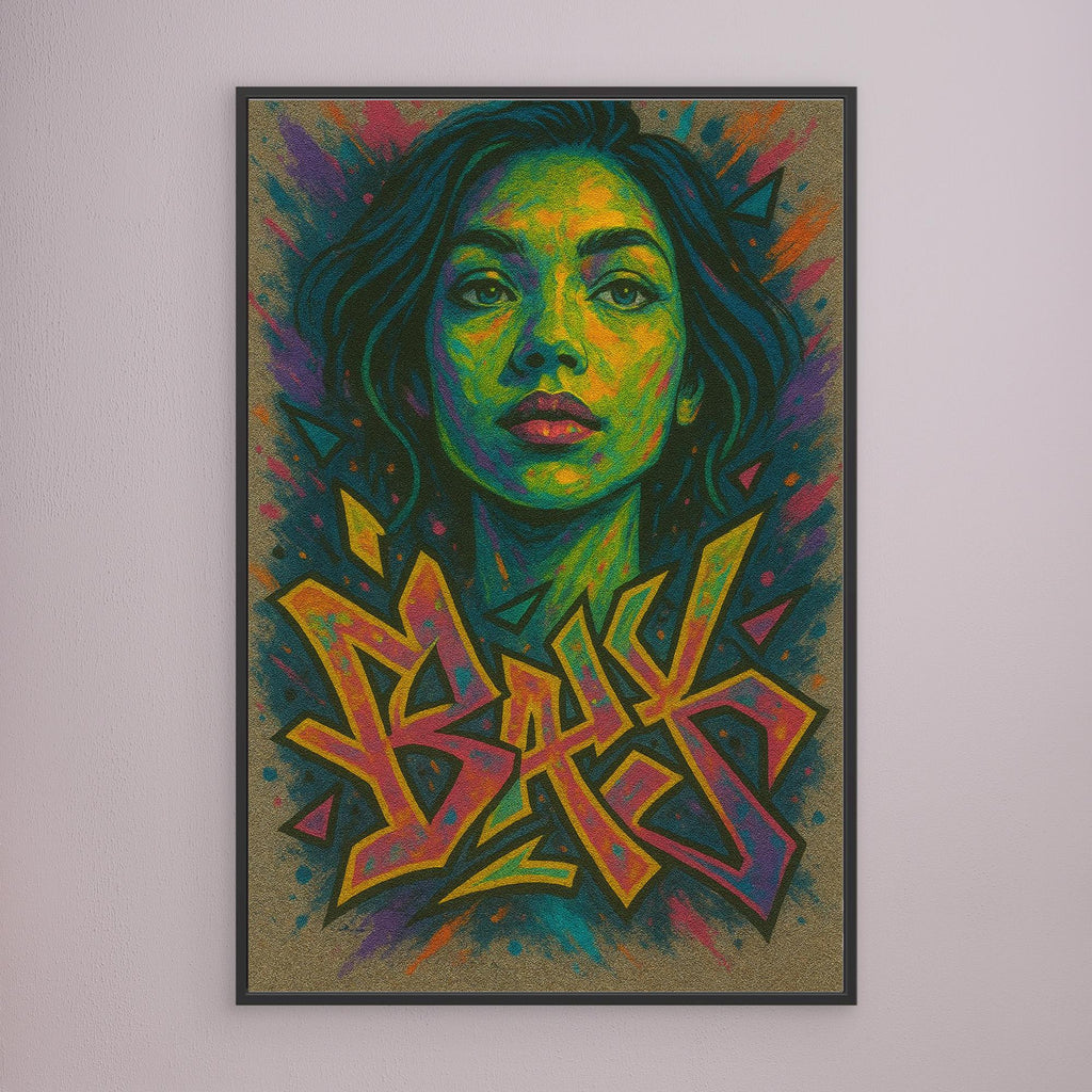 Colorful Graffiti Woman Canvas Wall Art – Bold Urban Street Style