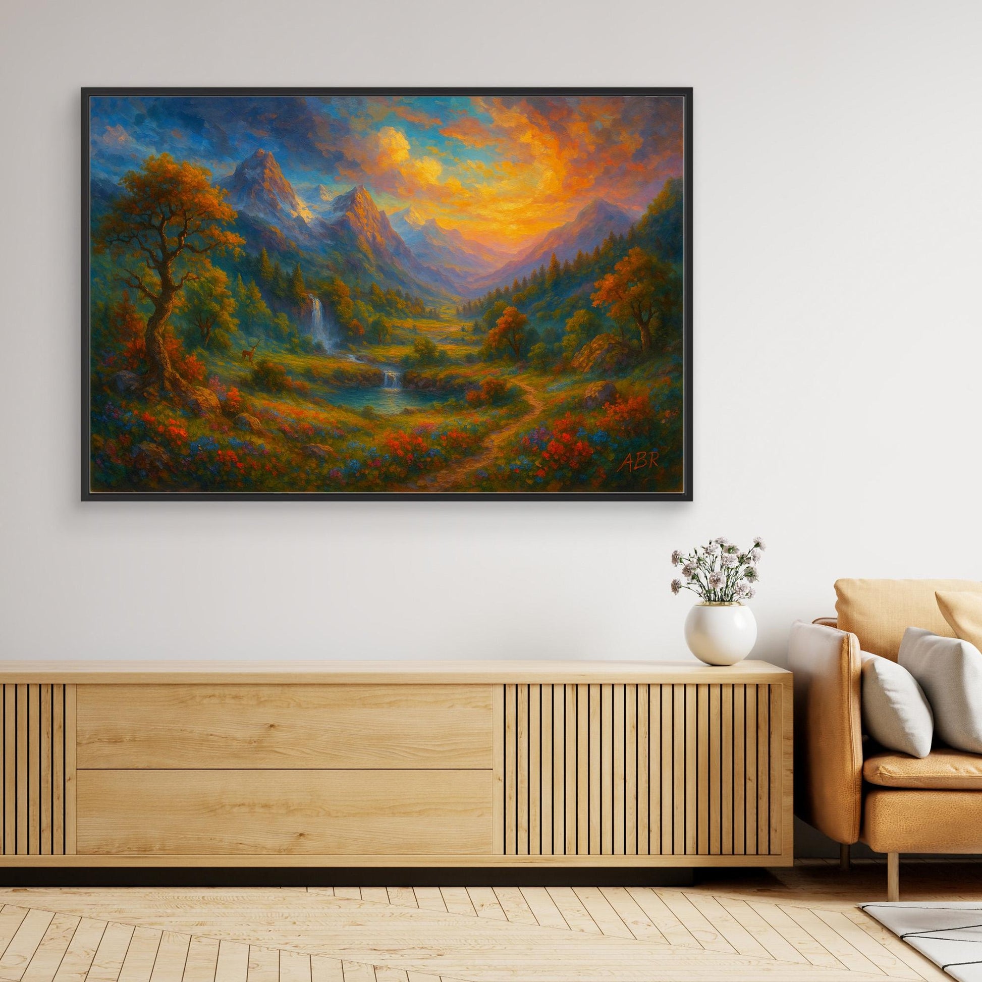 Colorful Mountain Sunset Canvas Wall Art
