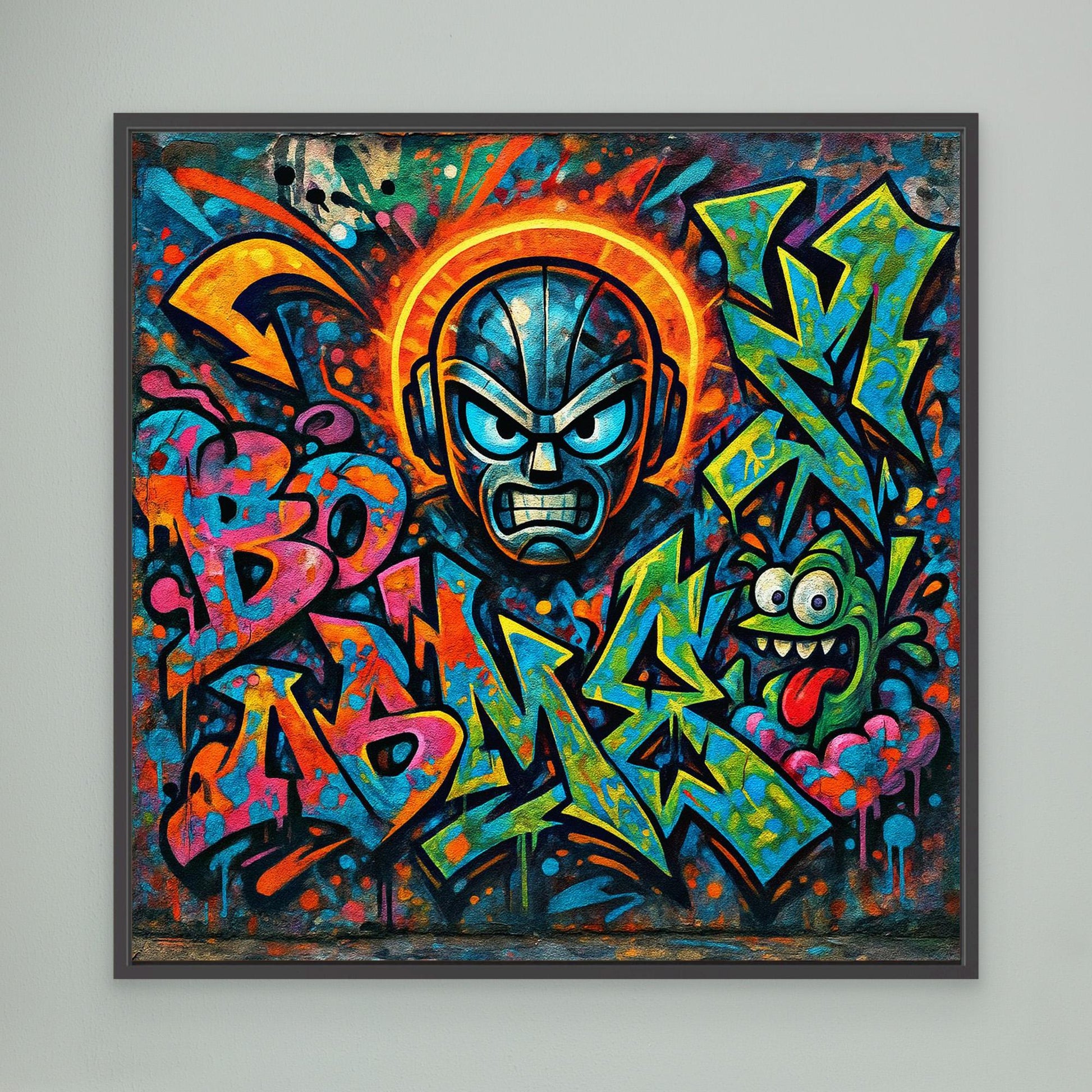 Urban Explosion: Graffiti Superhero & Monster Canvas Art – Bold Street Style Wall Decor