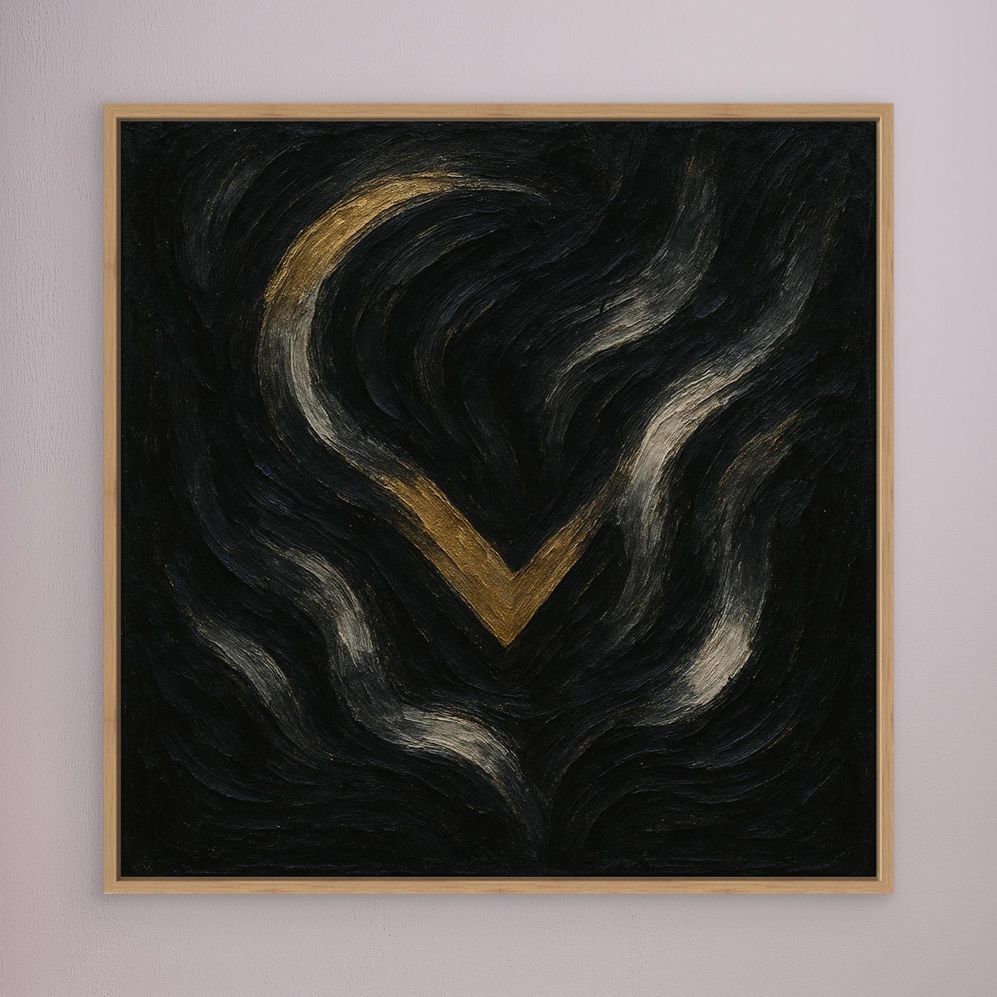 Abstract Golden Descent Canvas Wall Art