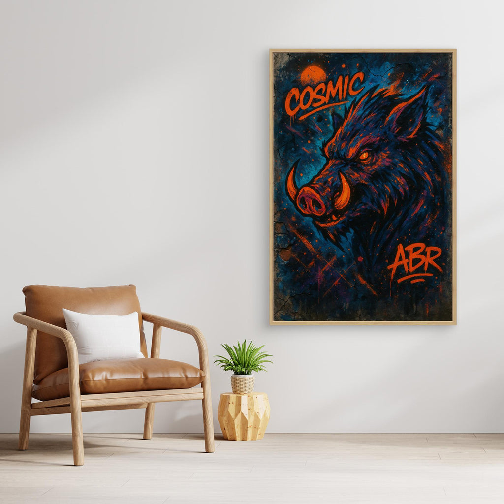 Cosmic Boar Graffiti Canvas Wall Art