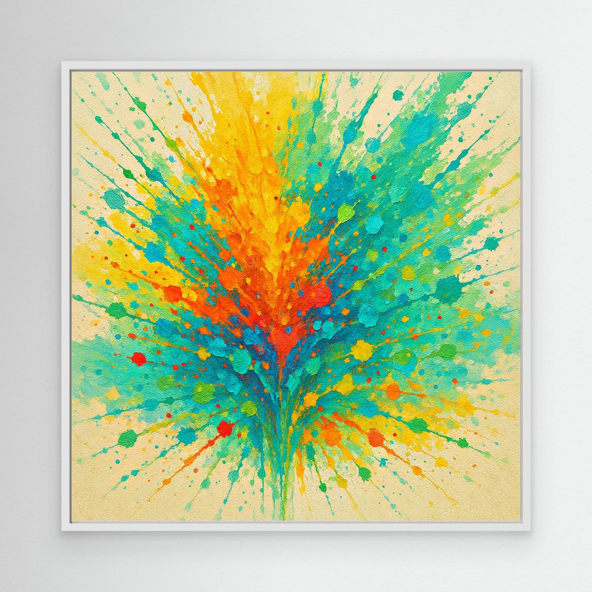 Colorburst Explosion – Abstract Splash Canvas Wall Art in Vibrant Neon Tones