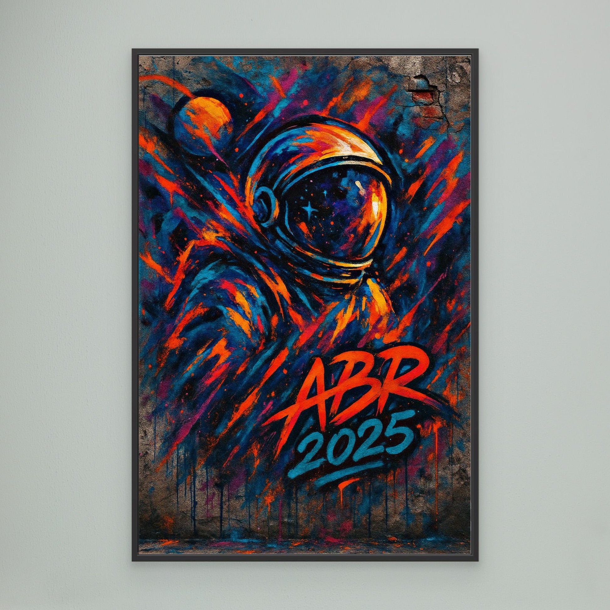 Graffiti Astronaut Canvas Wall Art – Space Street Style Print