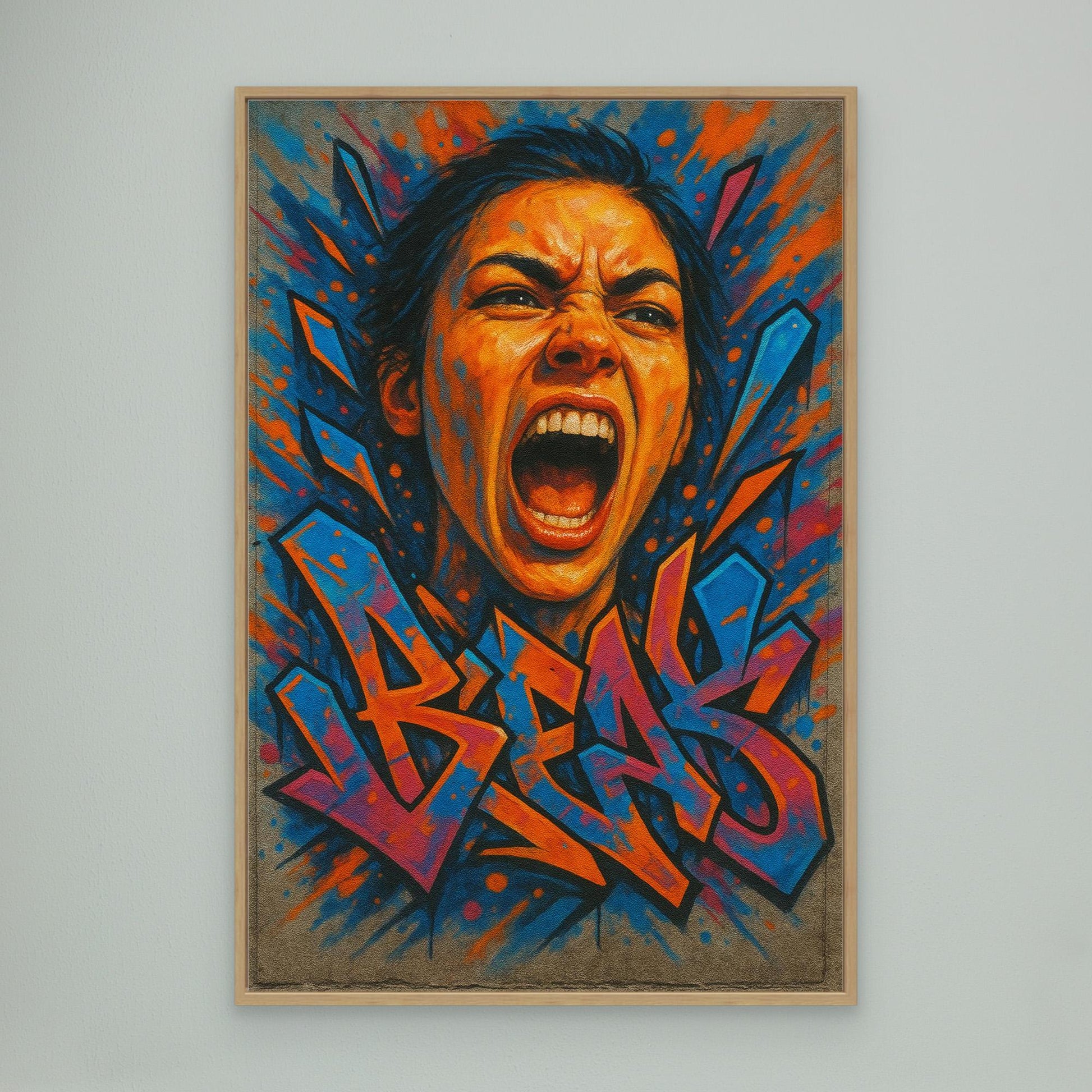 Graffiti Scream Portrait Canvas Wall Art – Bold Urban Style