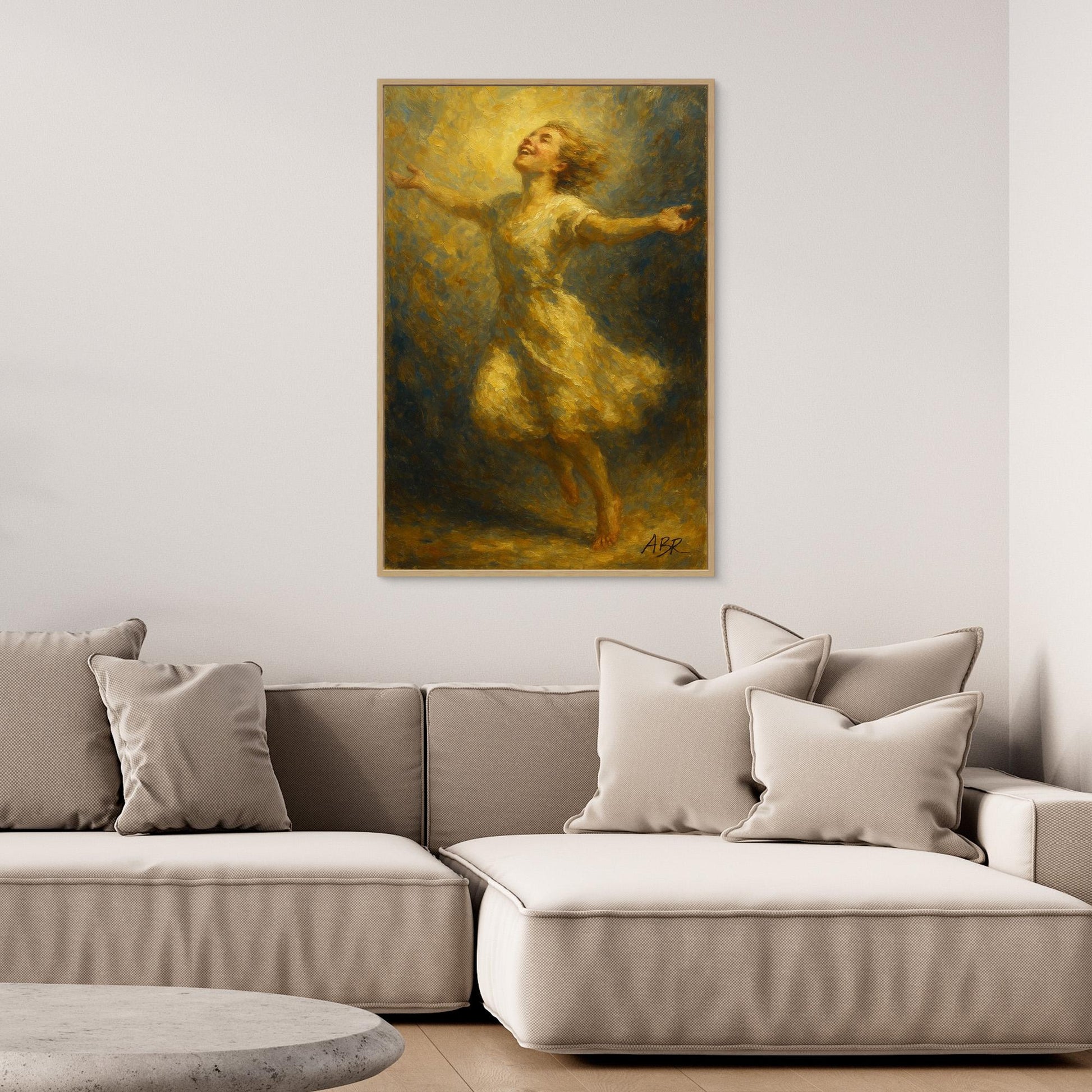Joyful Woman Canvas Wall Art – Figurative Print