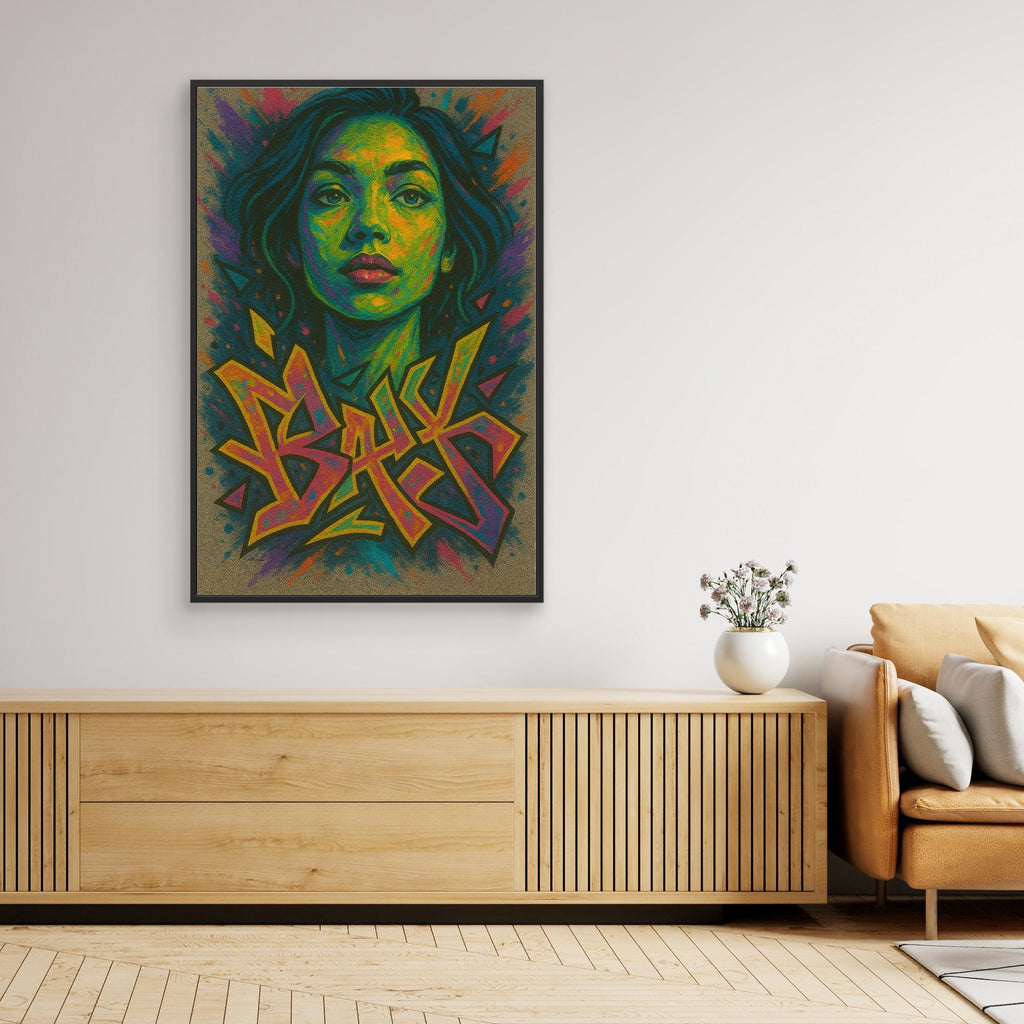 Colorful Graffiti Woman Canvas Wall Art – Bold Urban Street Style