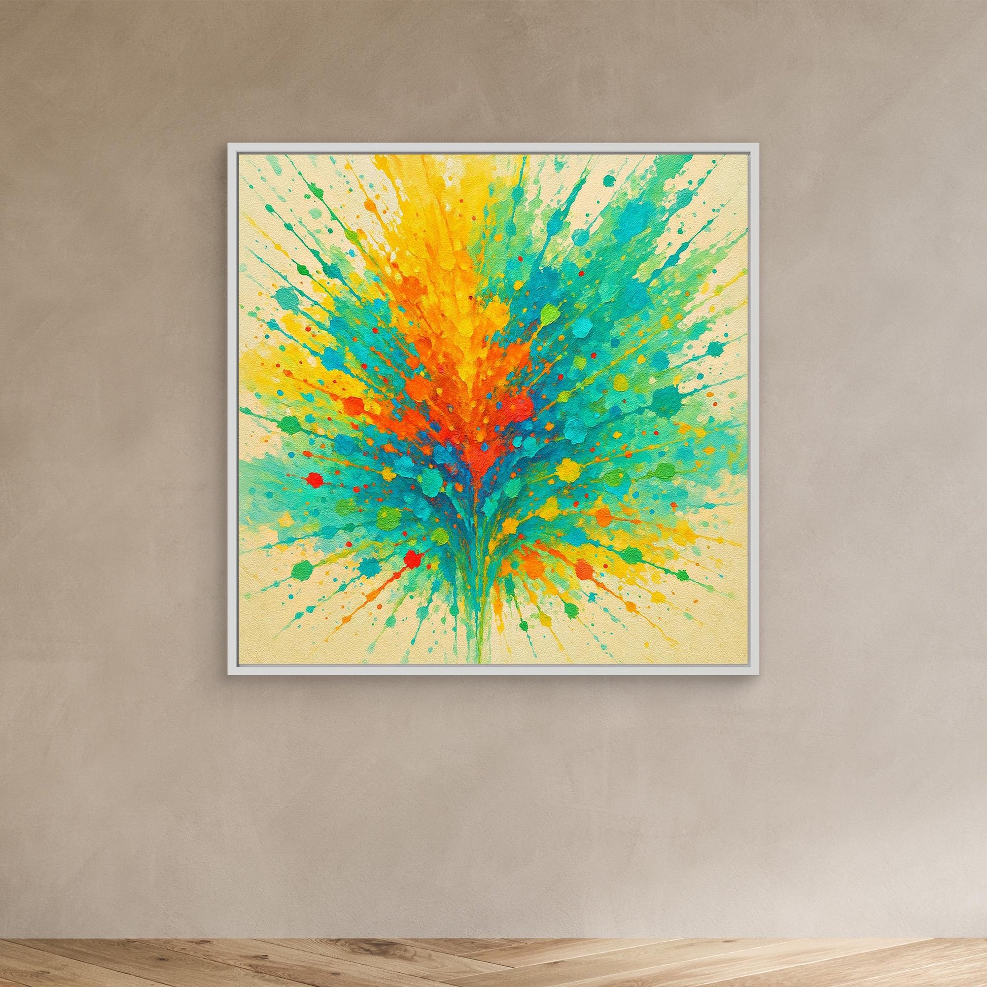 Colorburst Explosion – Abstract Splash Canvas Wall Art in Vibrant Neon Tones