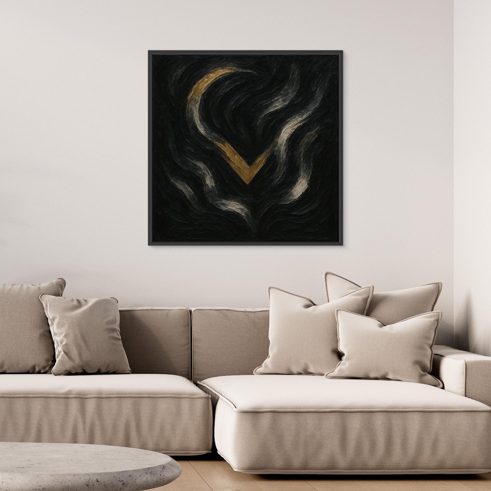 Abstract Golden Descent Canvas Wall Art
