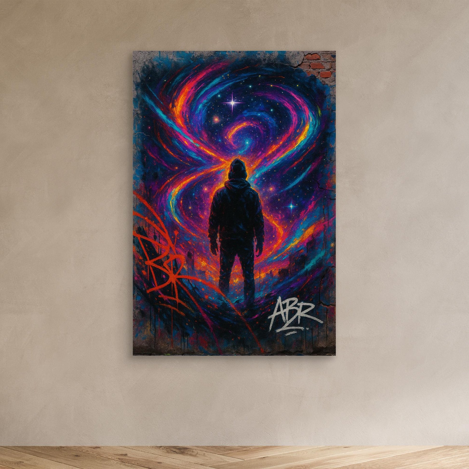 Galaxy Silhouette Canvas Wall Art – Urban Psychedelic Style