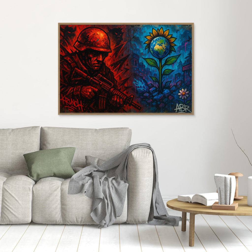 War and Peace Graffiti Canvas Wall Art