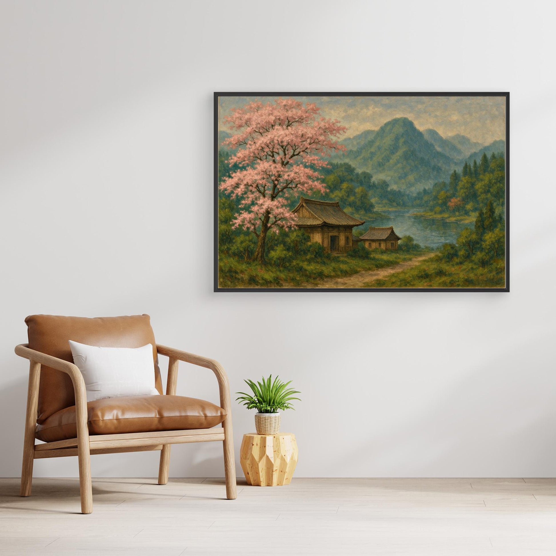 Cherry Blossom Tranquility – Japanese Nature Canvas Wall Art