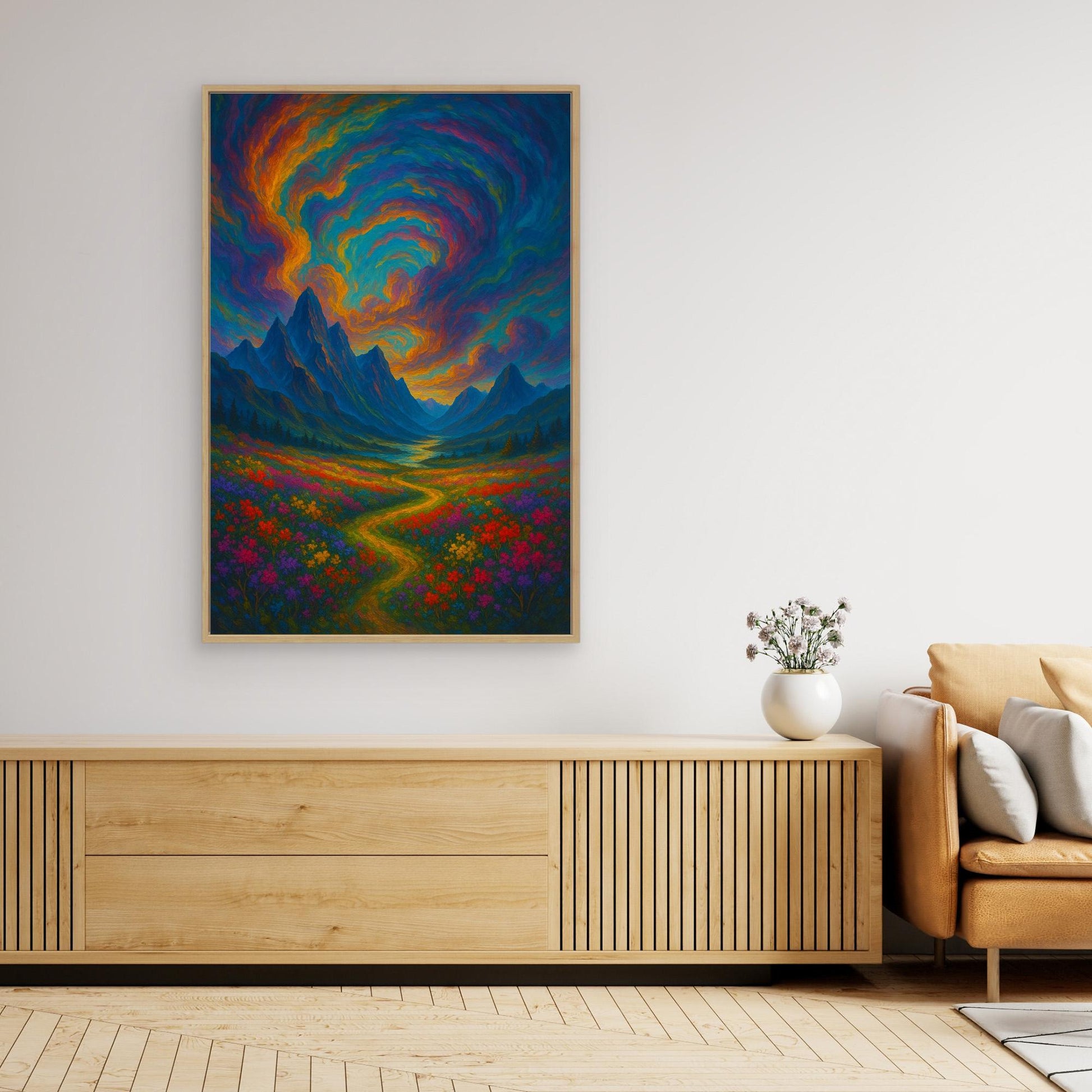 Colorful Fantasy Landscape Canvas Wall Art – Surreal Nature Print