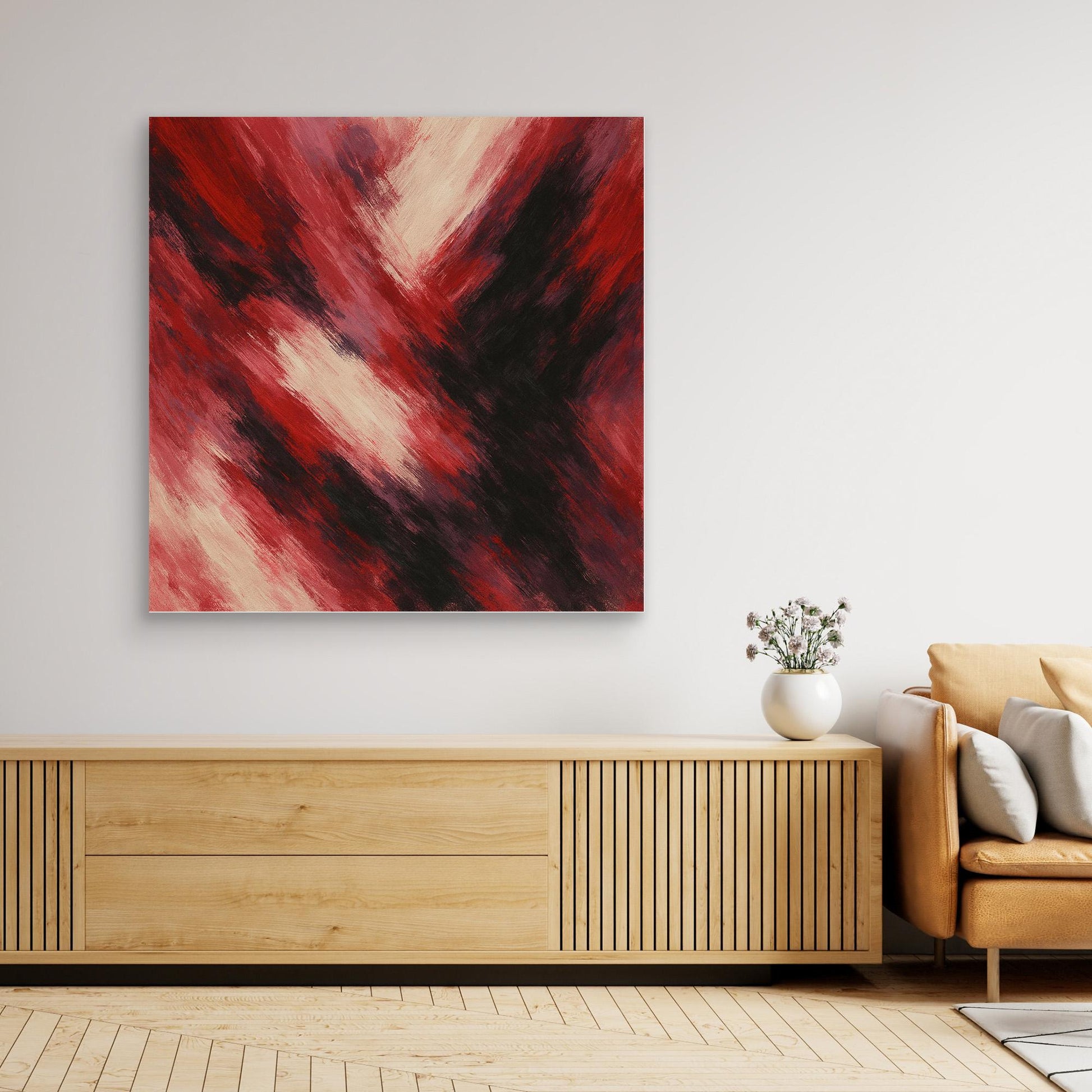 Fury in Motion – Modern Red Abstract Canvas Print