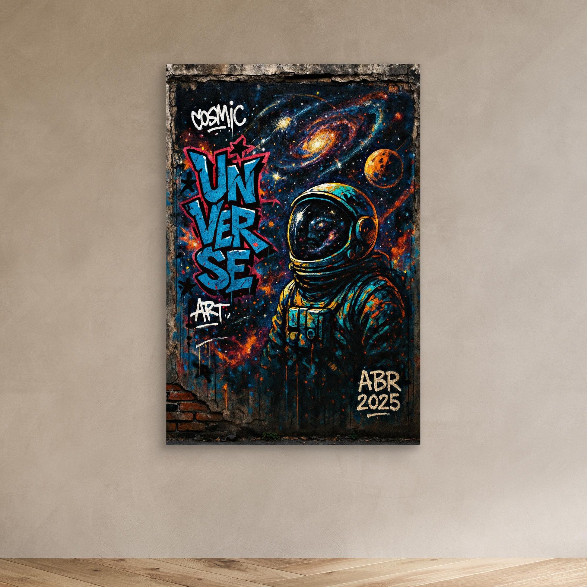Astronaut Graffiti Wall Art – Cosmic Street Style Print
