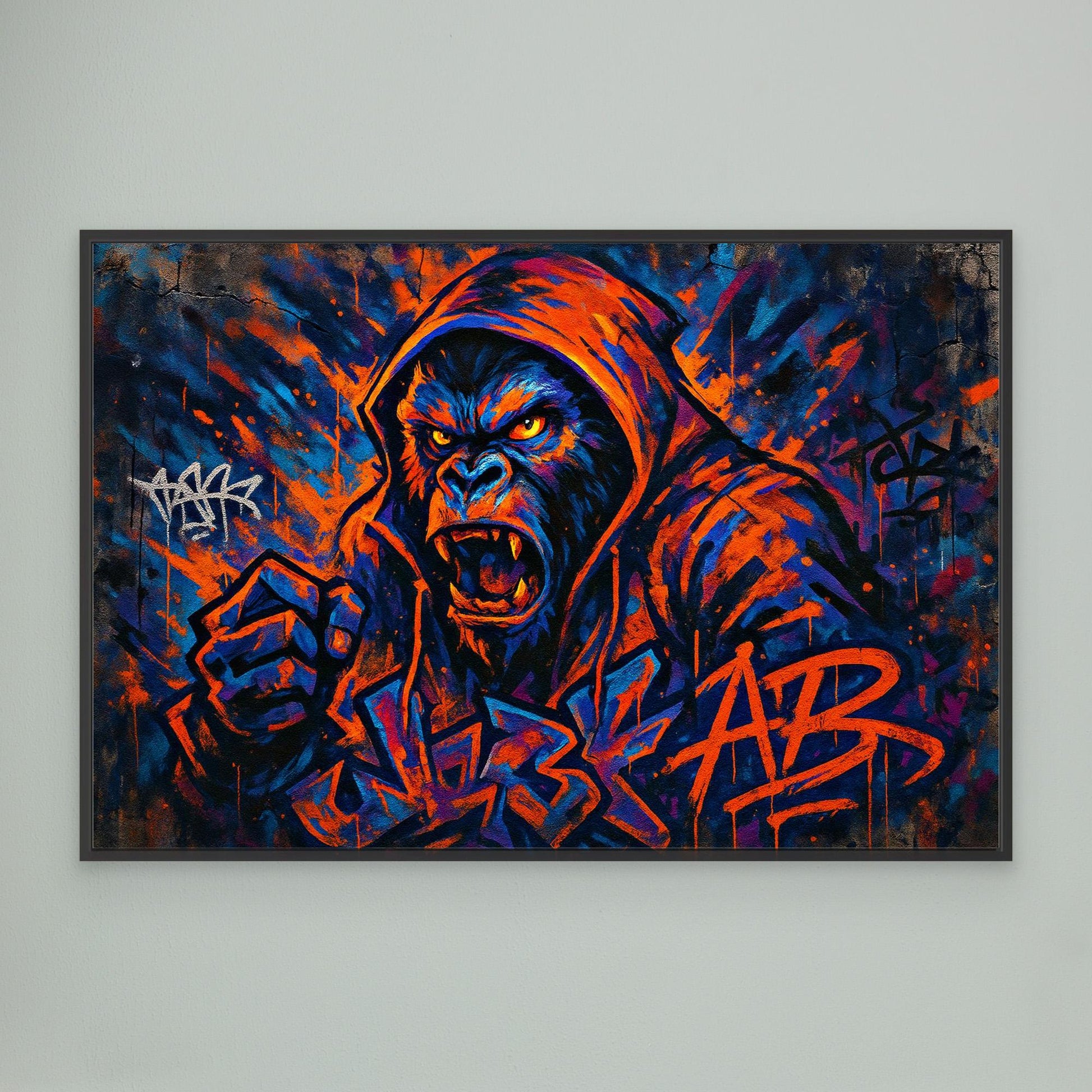 Angry Gorilla Graffiti Canvas Wall Art