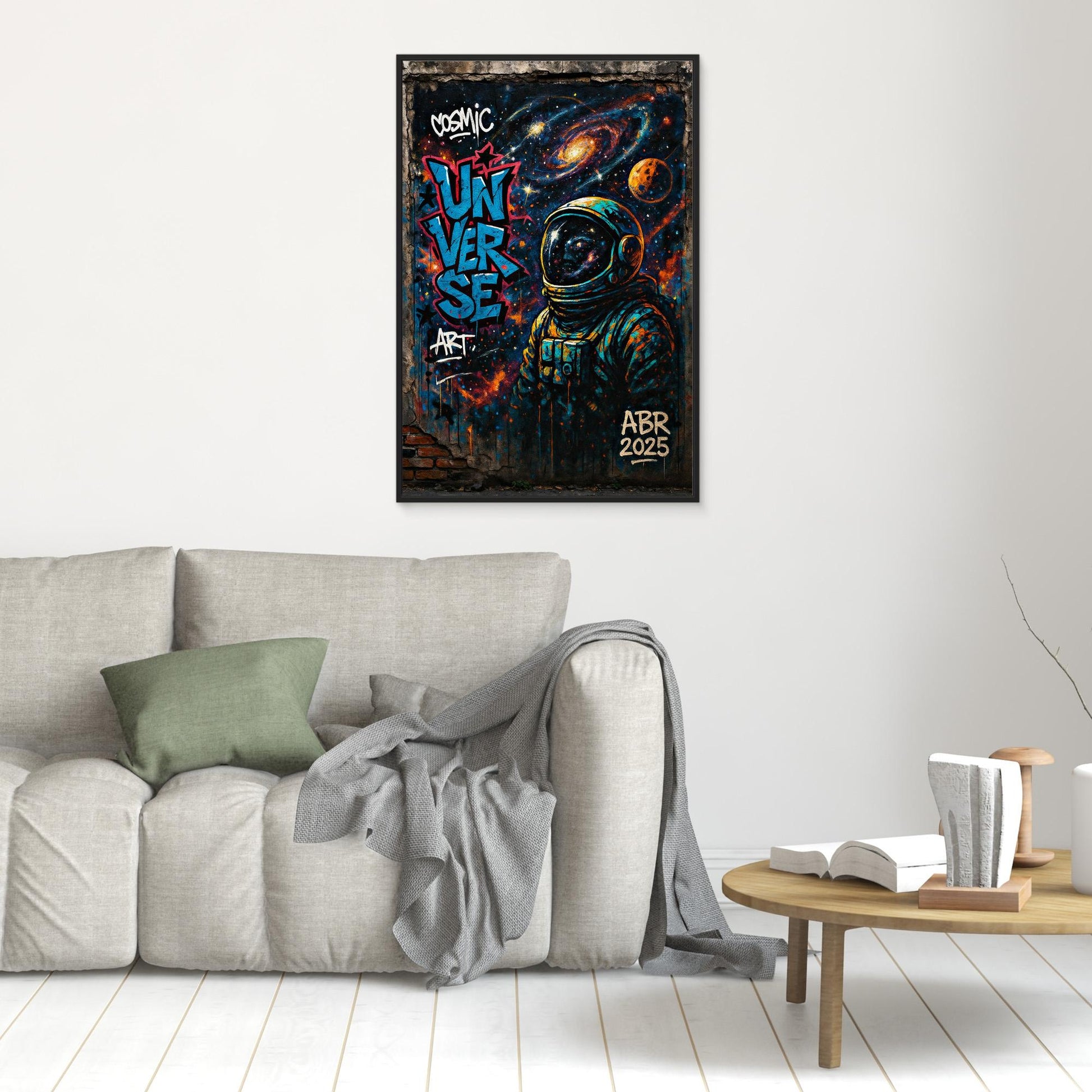 Astronaut Graffiti Wall Art – Cosmic Street Style Print