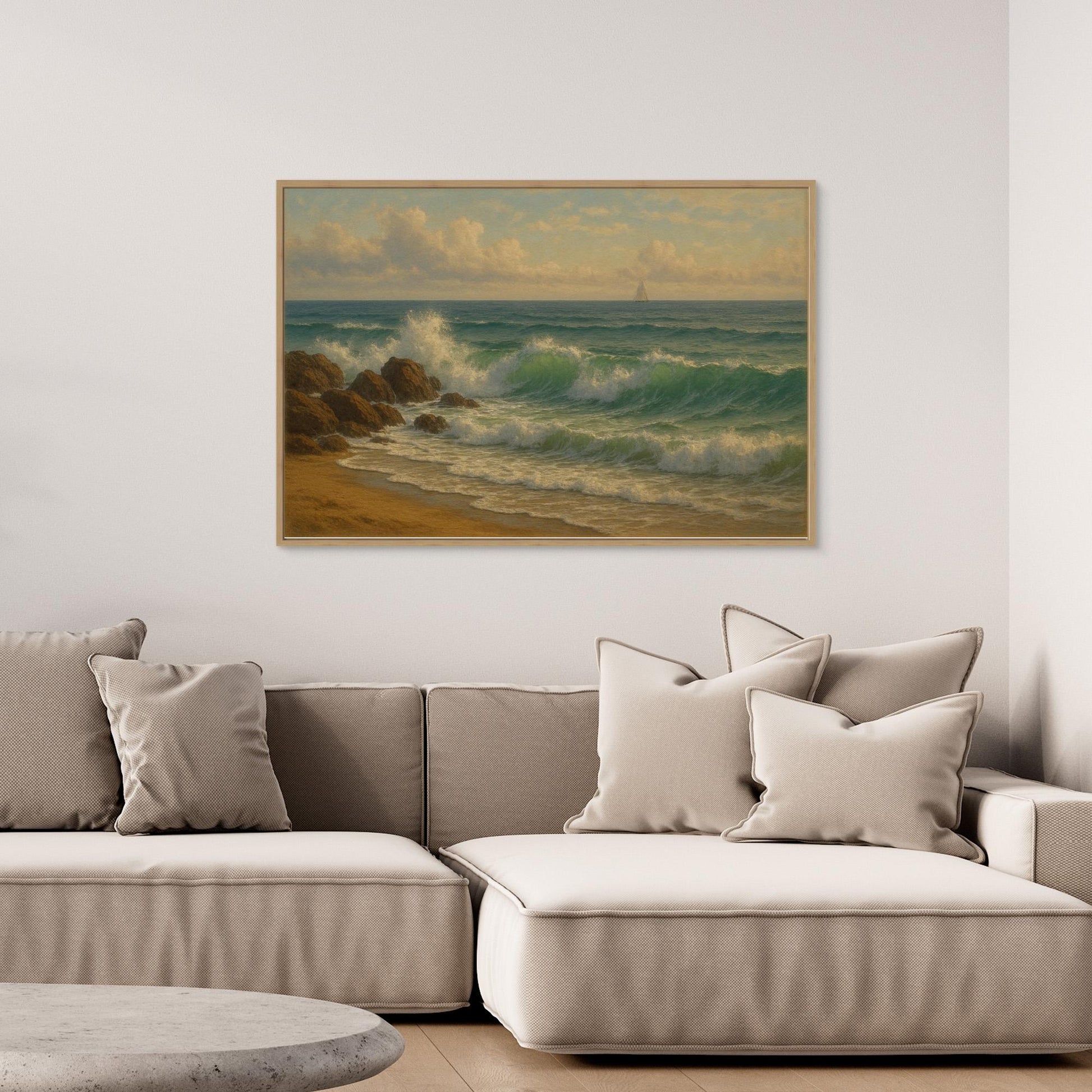 Ocean Serenity – Coastal Waves Canvas Wall Art” | Tranquil Seascape Print