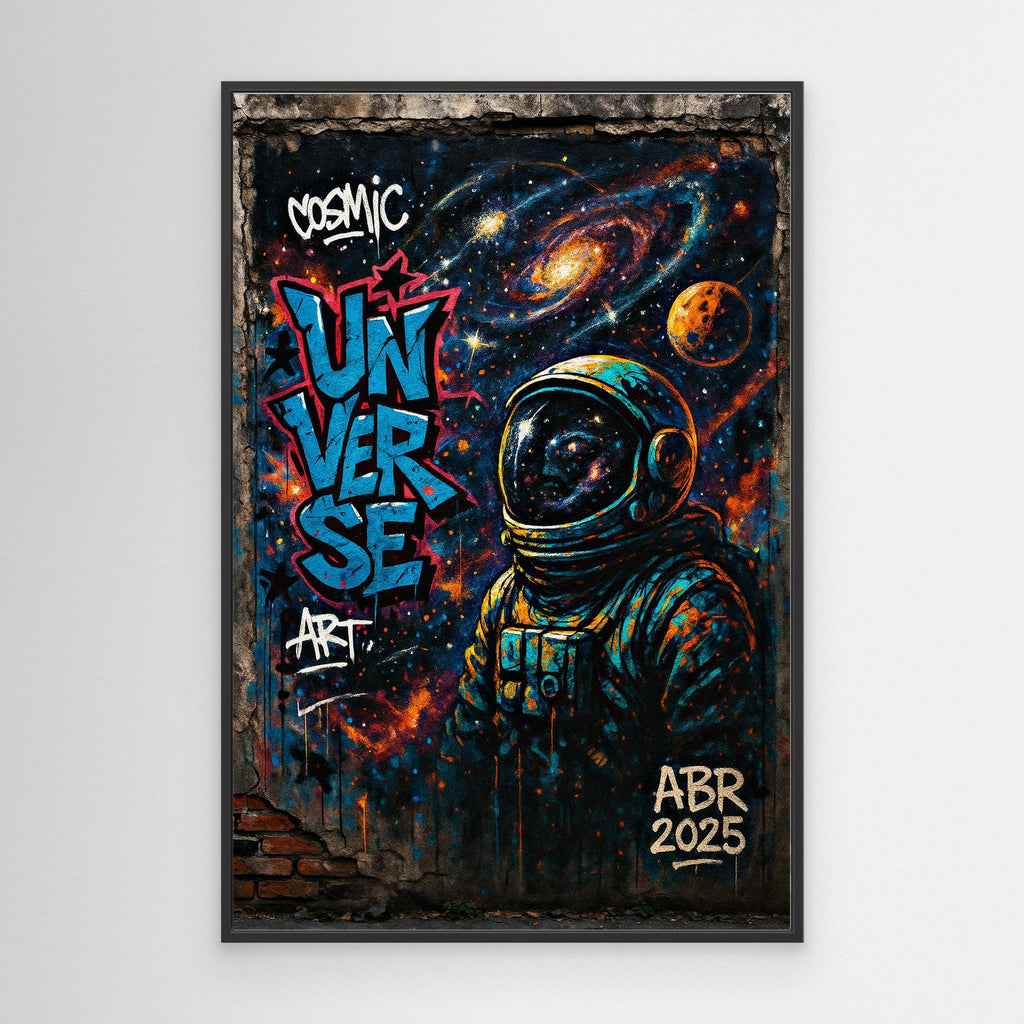 Astronaut Graffiti Wall Art – Cosmic Street Style Print