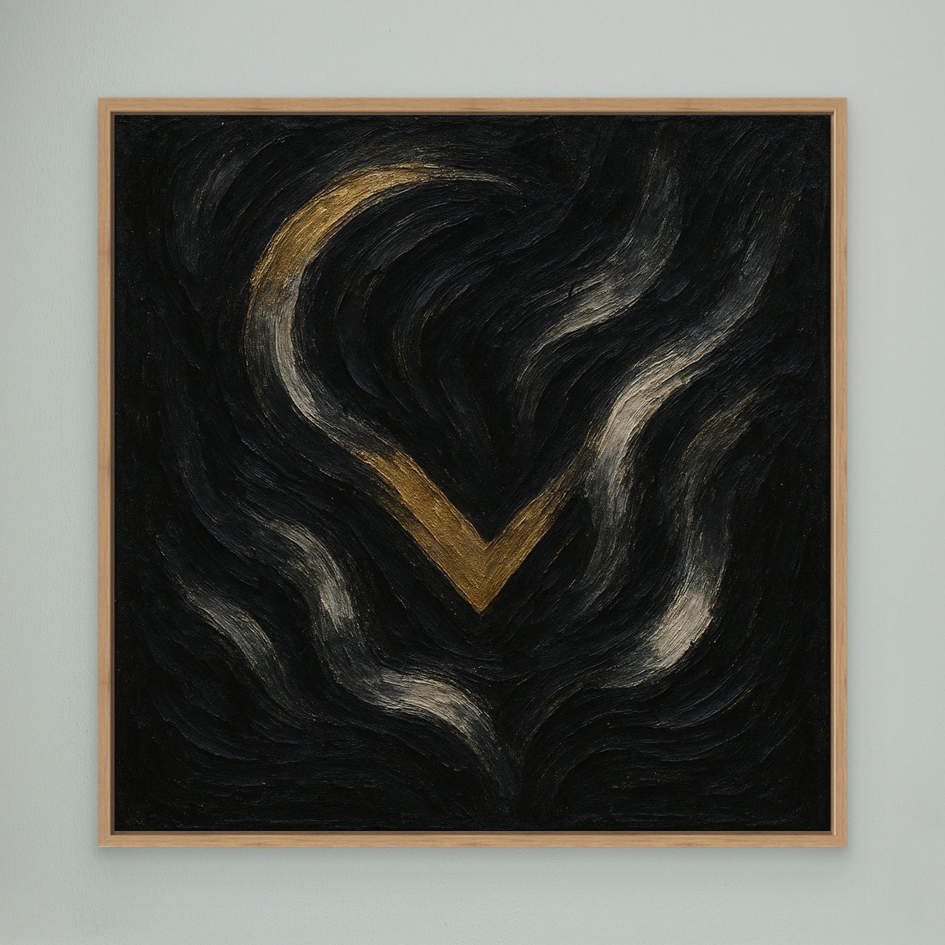 Abstract Golden Descent Canvas Wall Art