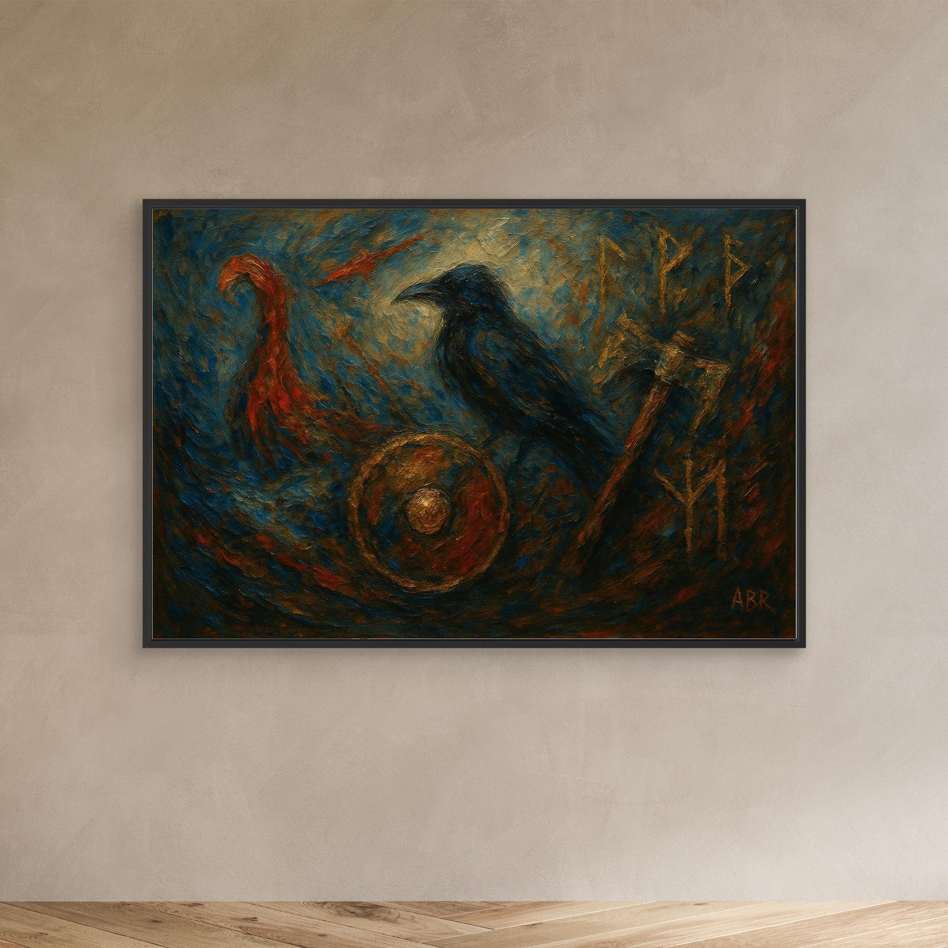 Viking Raven Canvas Wall Art