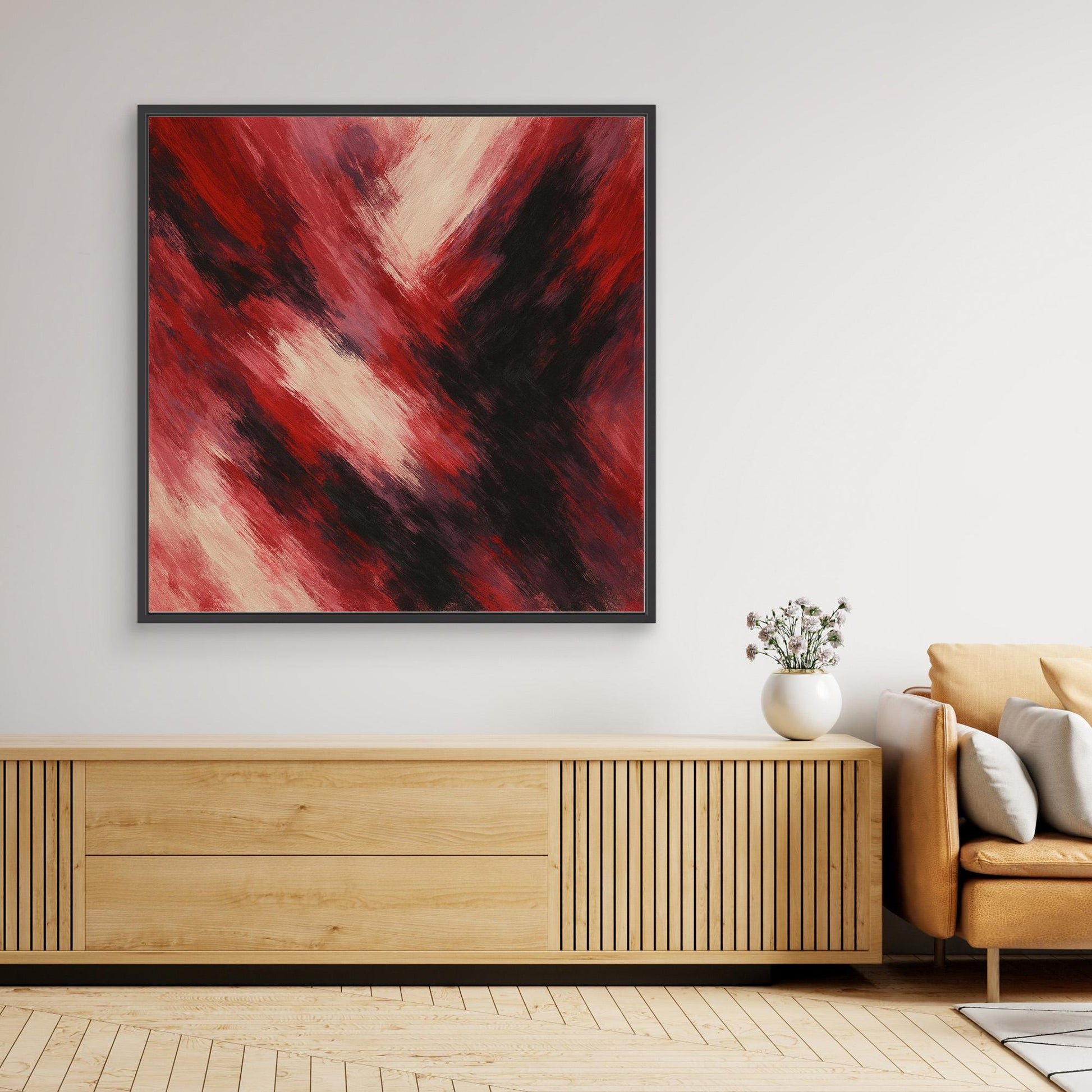 Fury in Motion – Modern Red Abstract Canvas Print