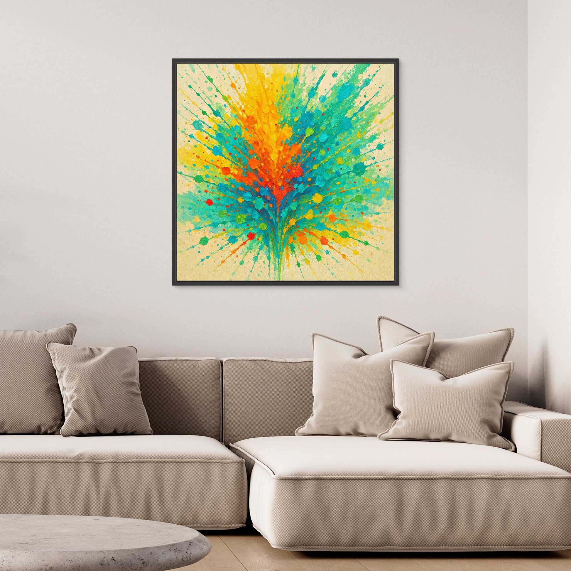 Colorburst Explosion – Abstract Splash Canvas Wall Art in Vibrant Neon Tones