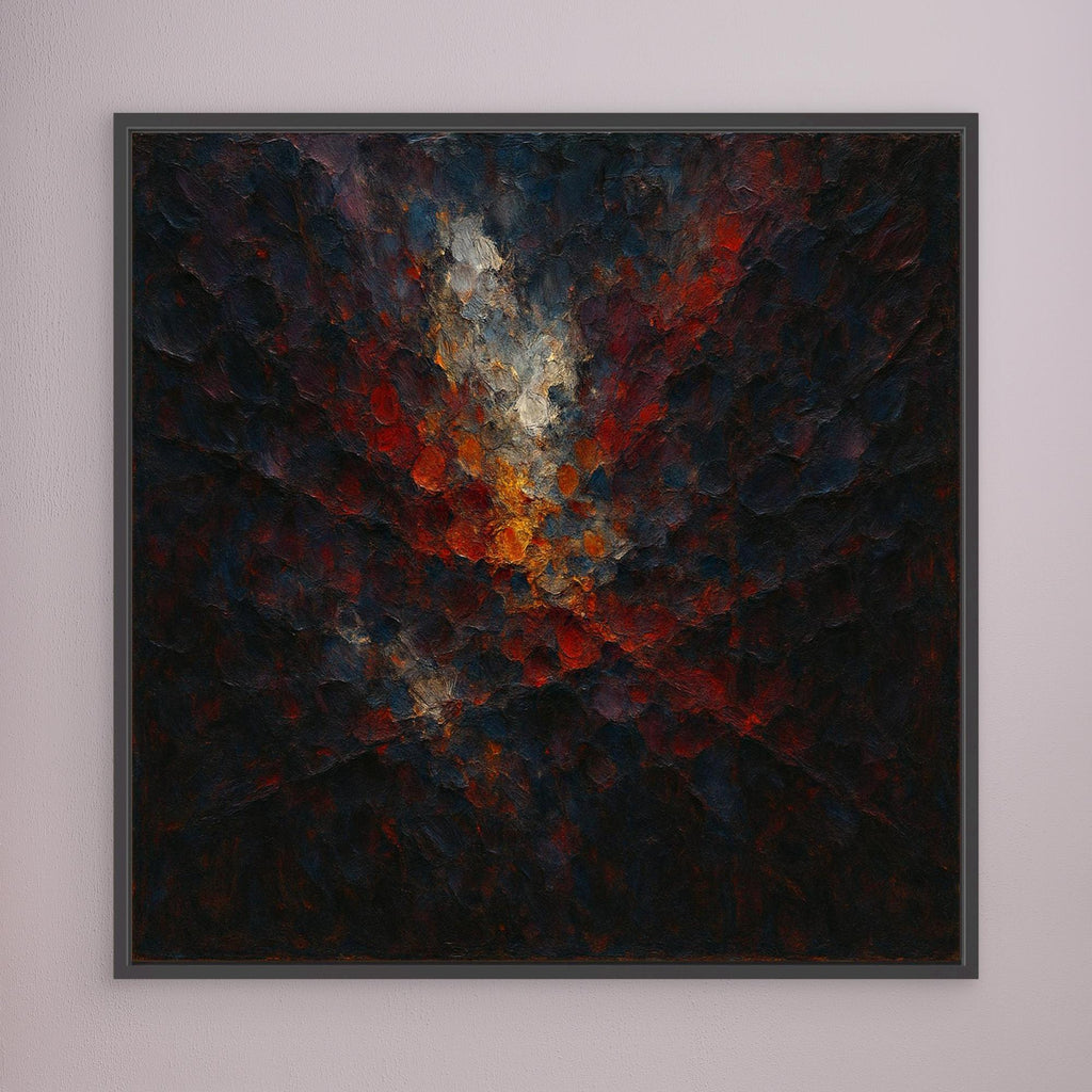 Abstract Flame Burst – Textured Canvas Wall Art in Red & Gold