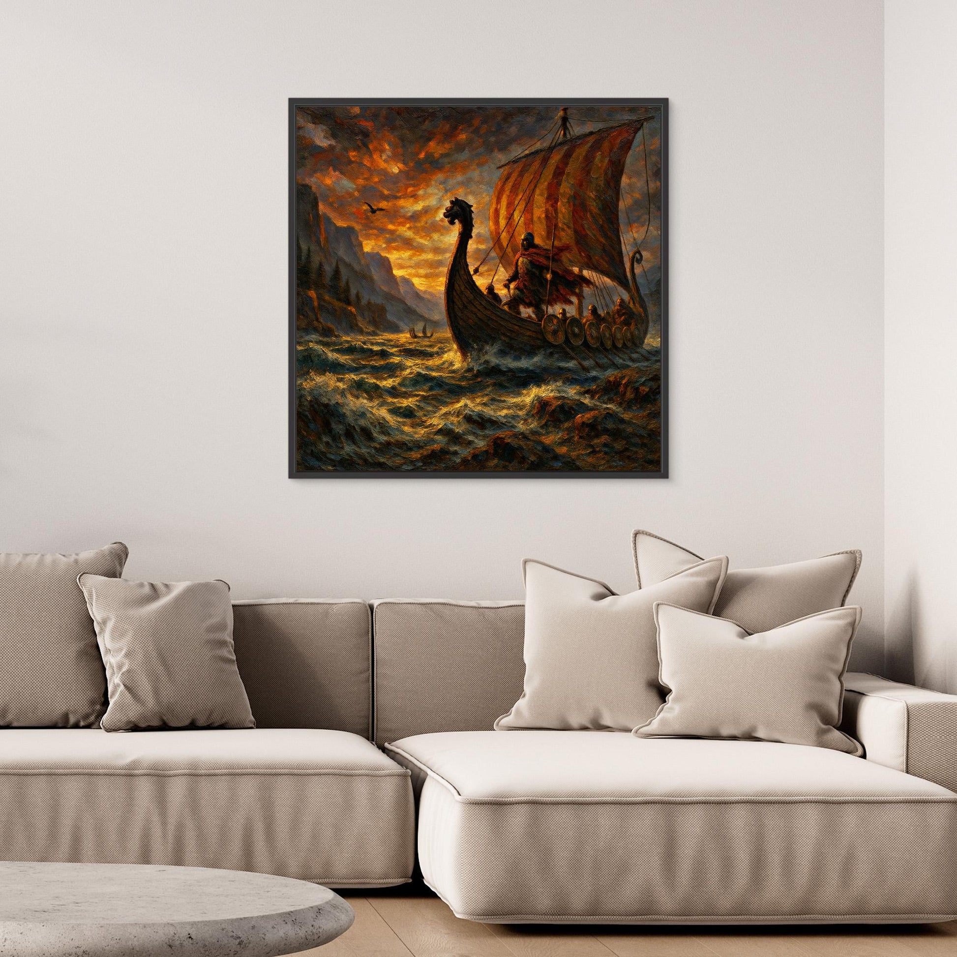 Viking Longship Canvas Wall Art