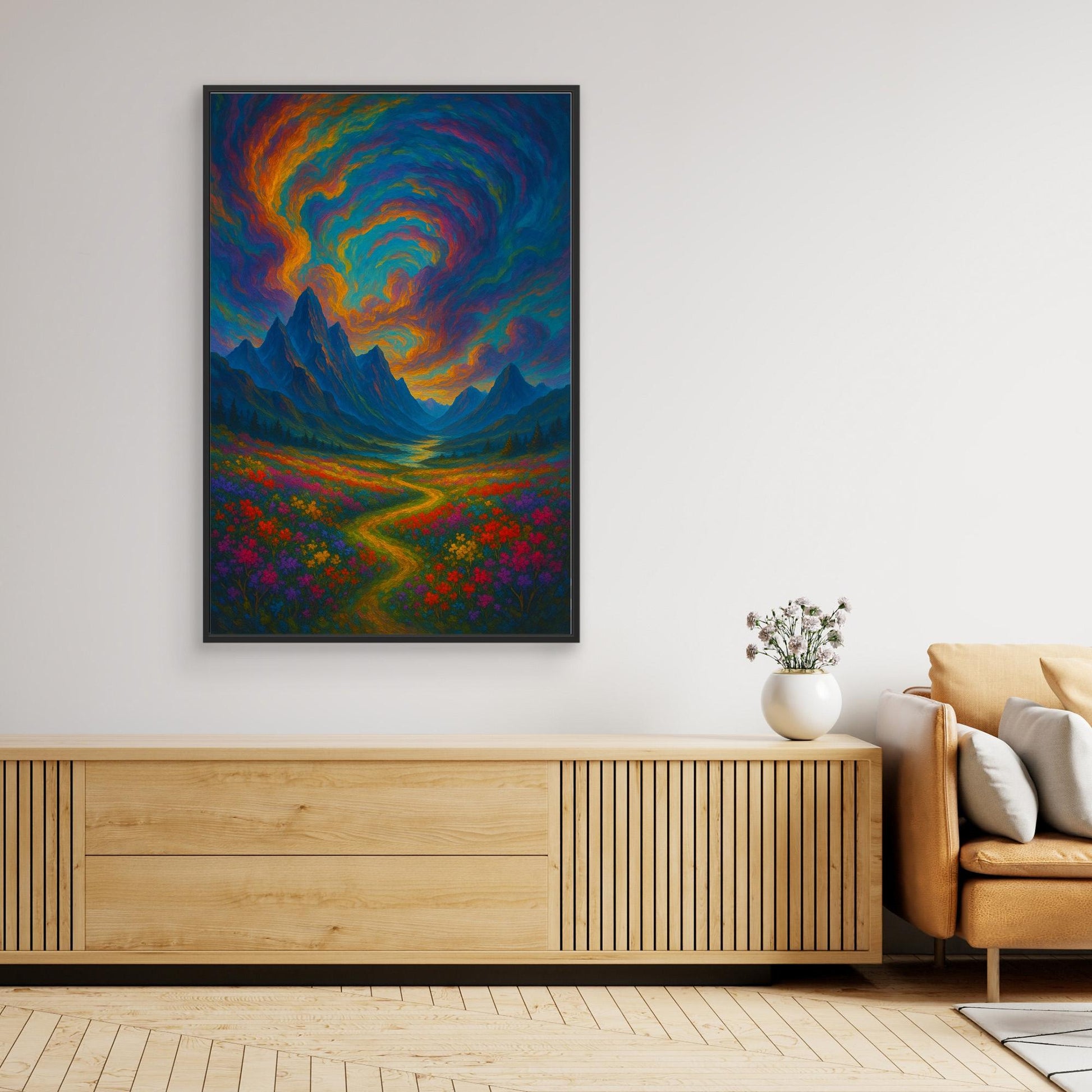 Colorful Fantasy Landscape Canvas Wall Art – Surreal Nature Print