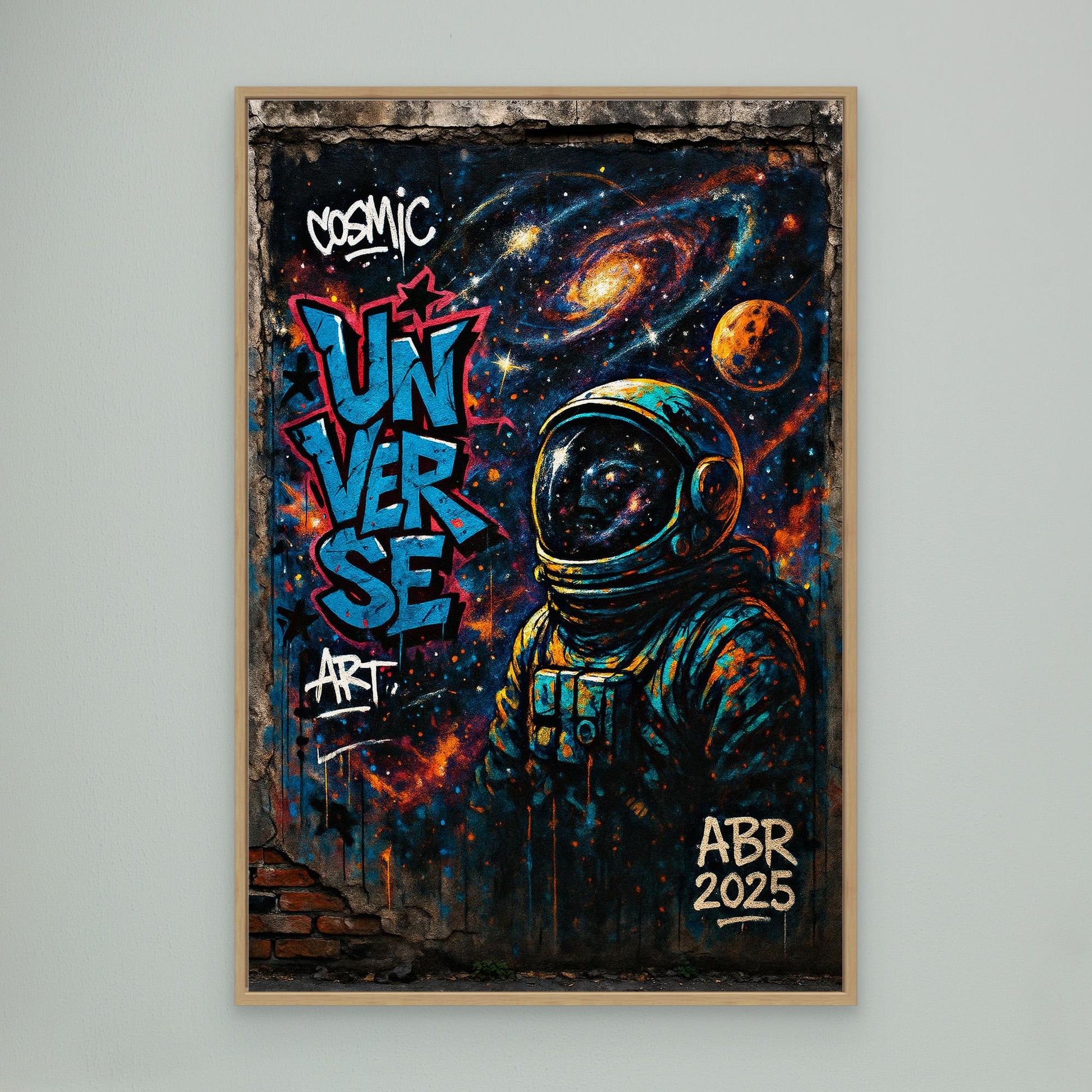 Astronaut Graffiti Wall Art – Cosmic Street Style Print