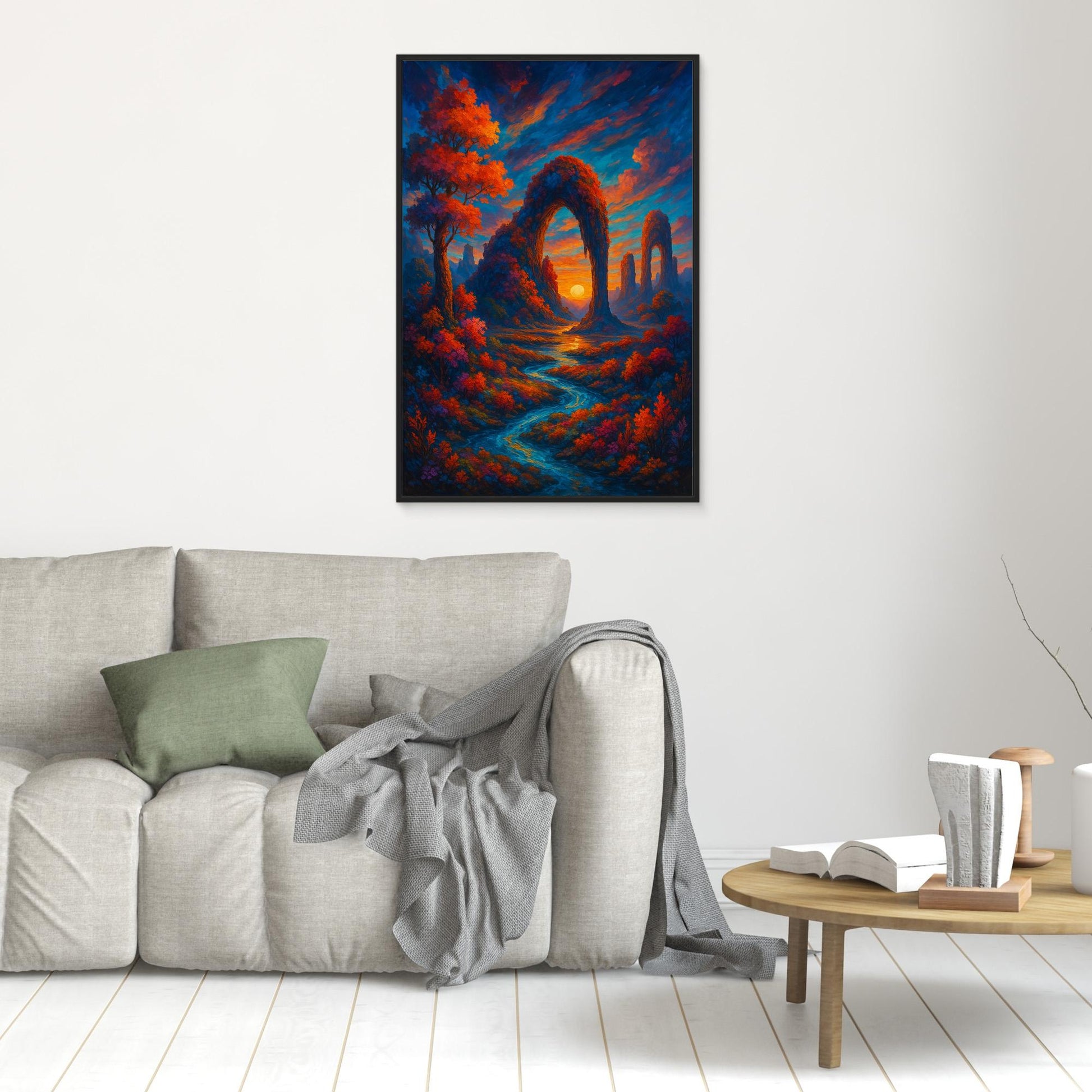 Fantasy Sunset Landscape Canvas Wall Art – Colorful Nature Print