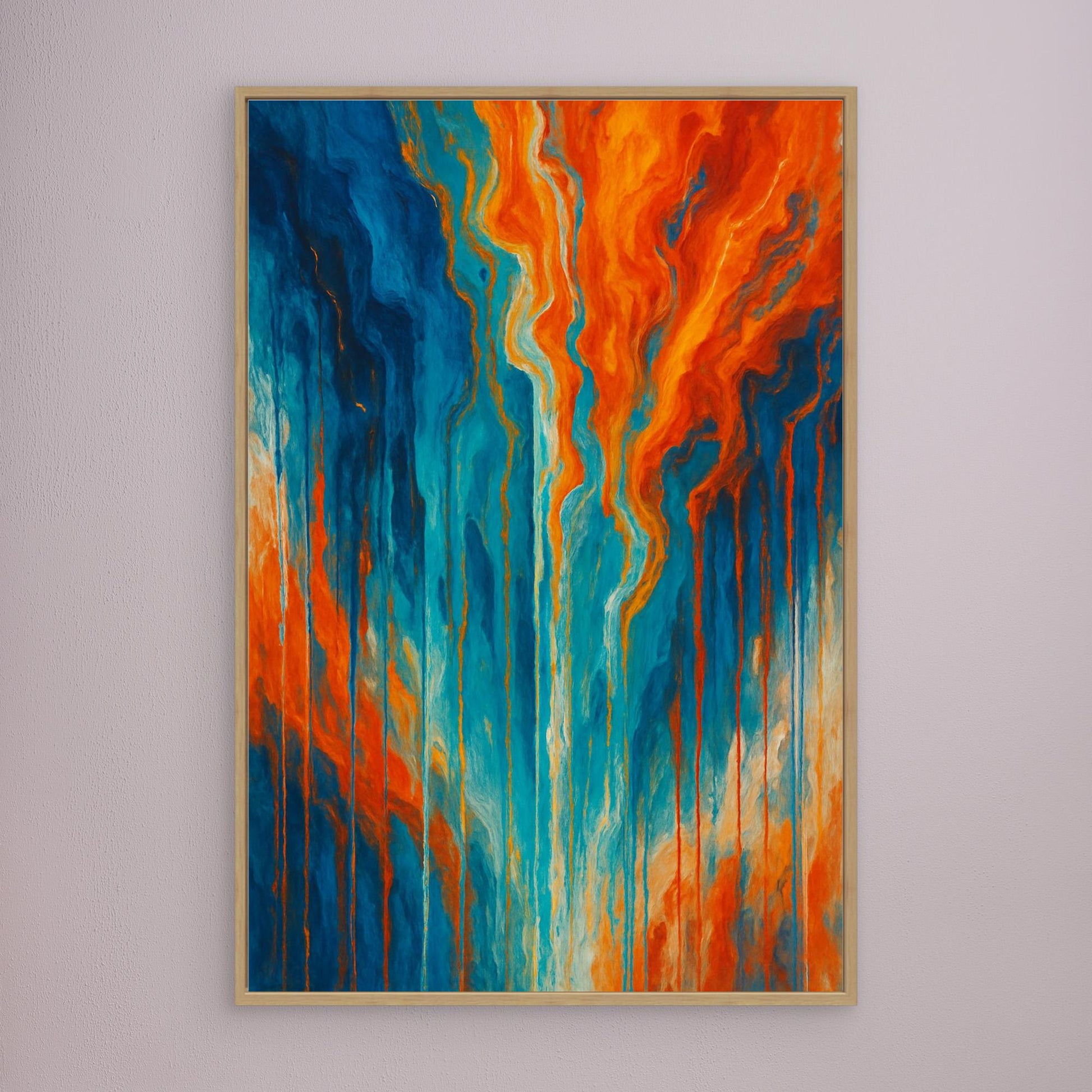 Fiery Flow Abstract Canvas Wall Art 